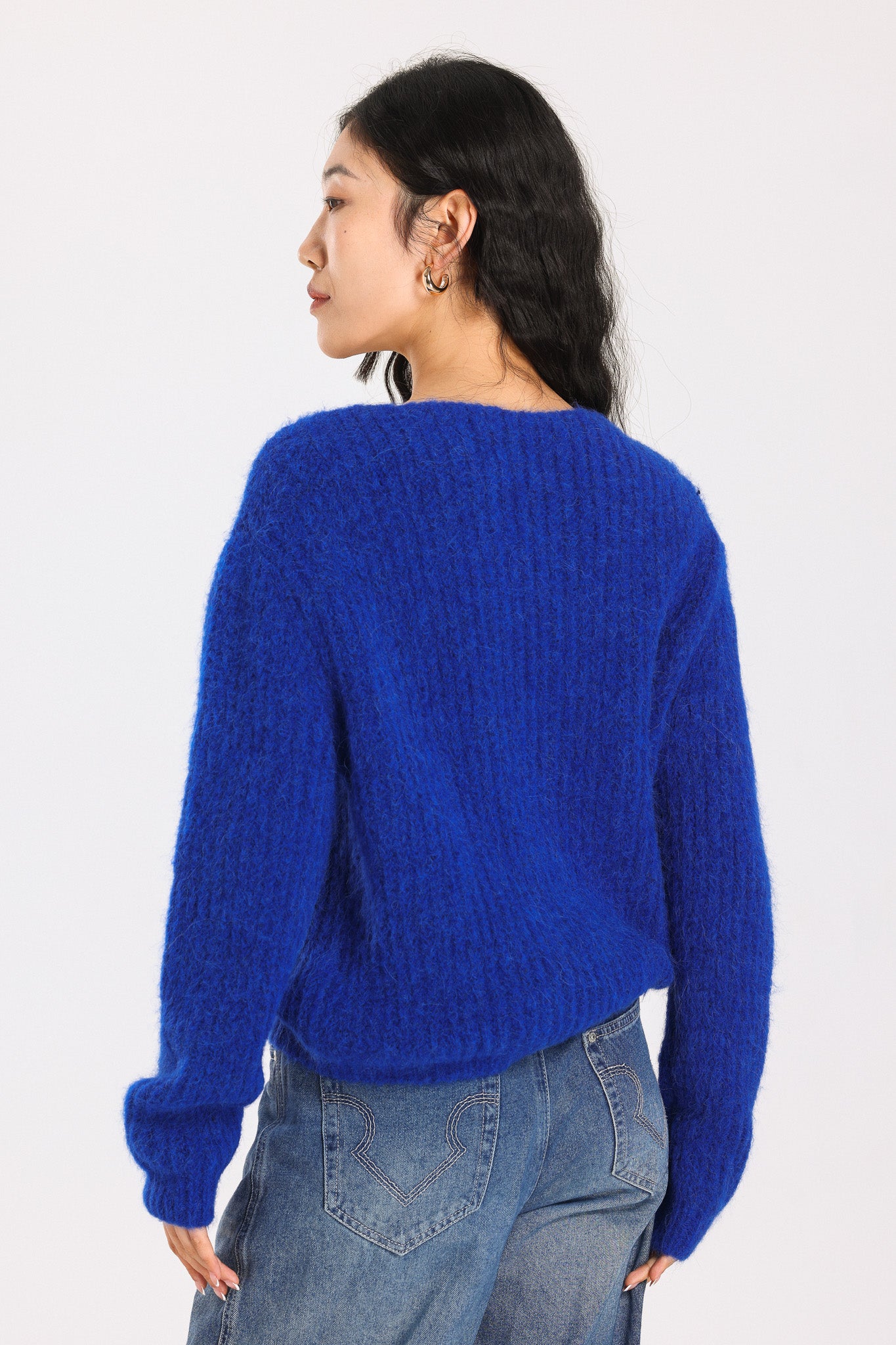 Immy V-neck Basic Alpaca wool Knit Jumper - Royal Blue