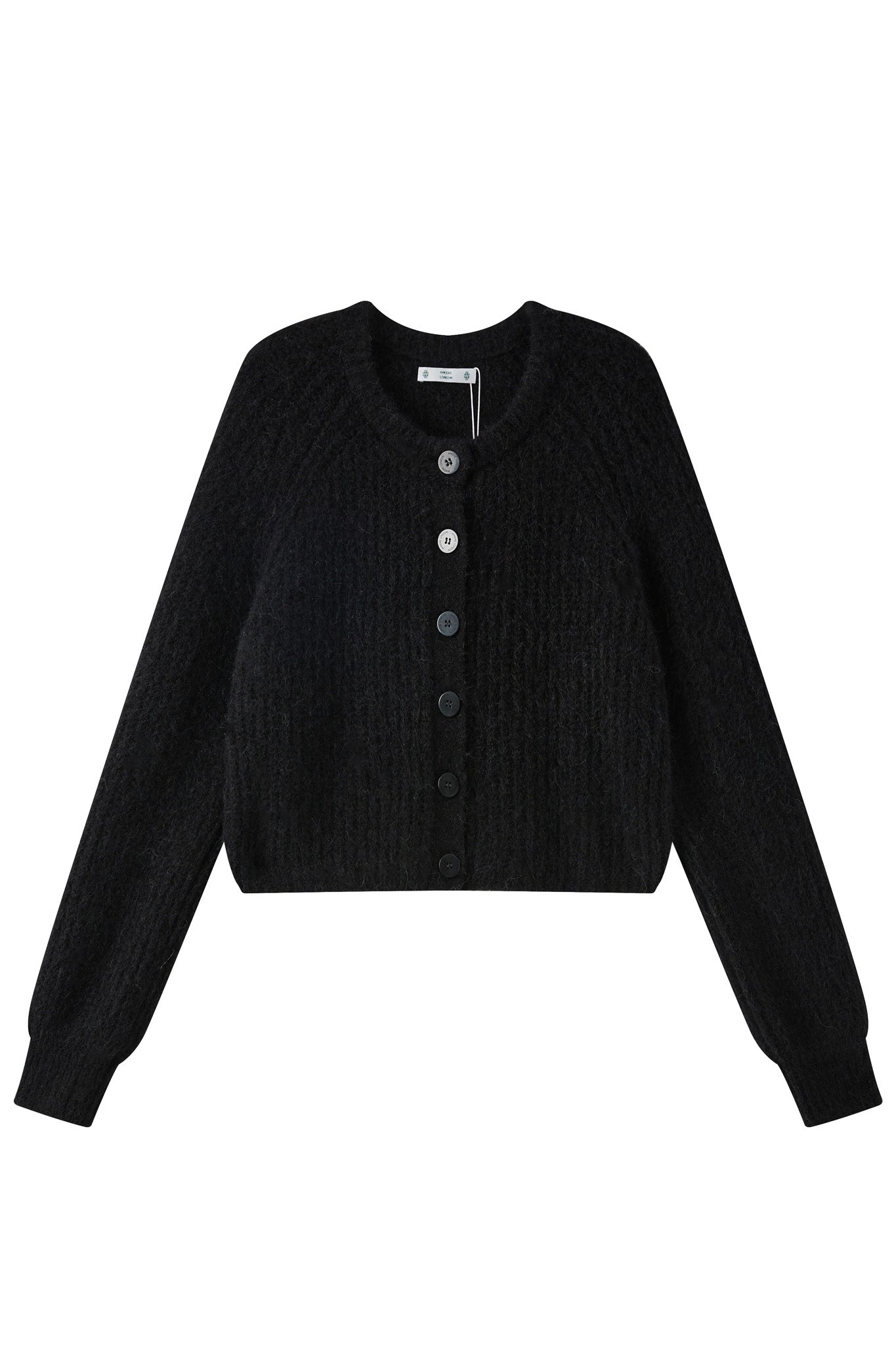 Janet Ribbed Alpaca wool Knit Cardigan - Black