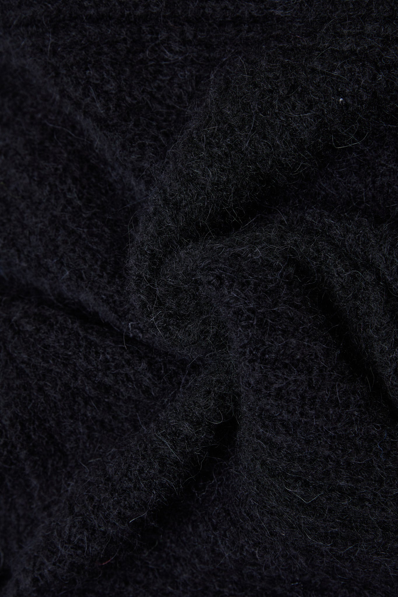 Janet Ribbed Alpaca wool Knit Cardigan - Black