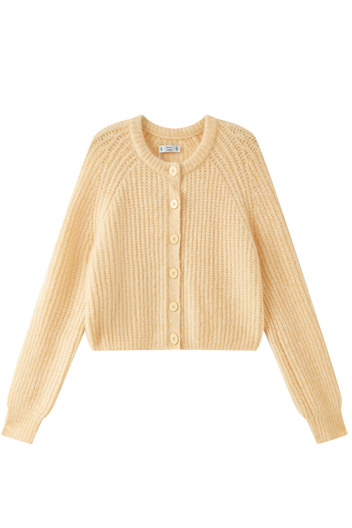 Janet Ribbed Alpaca wool Knit Cardigan - Yellow
