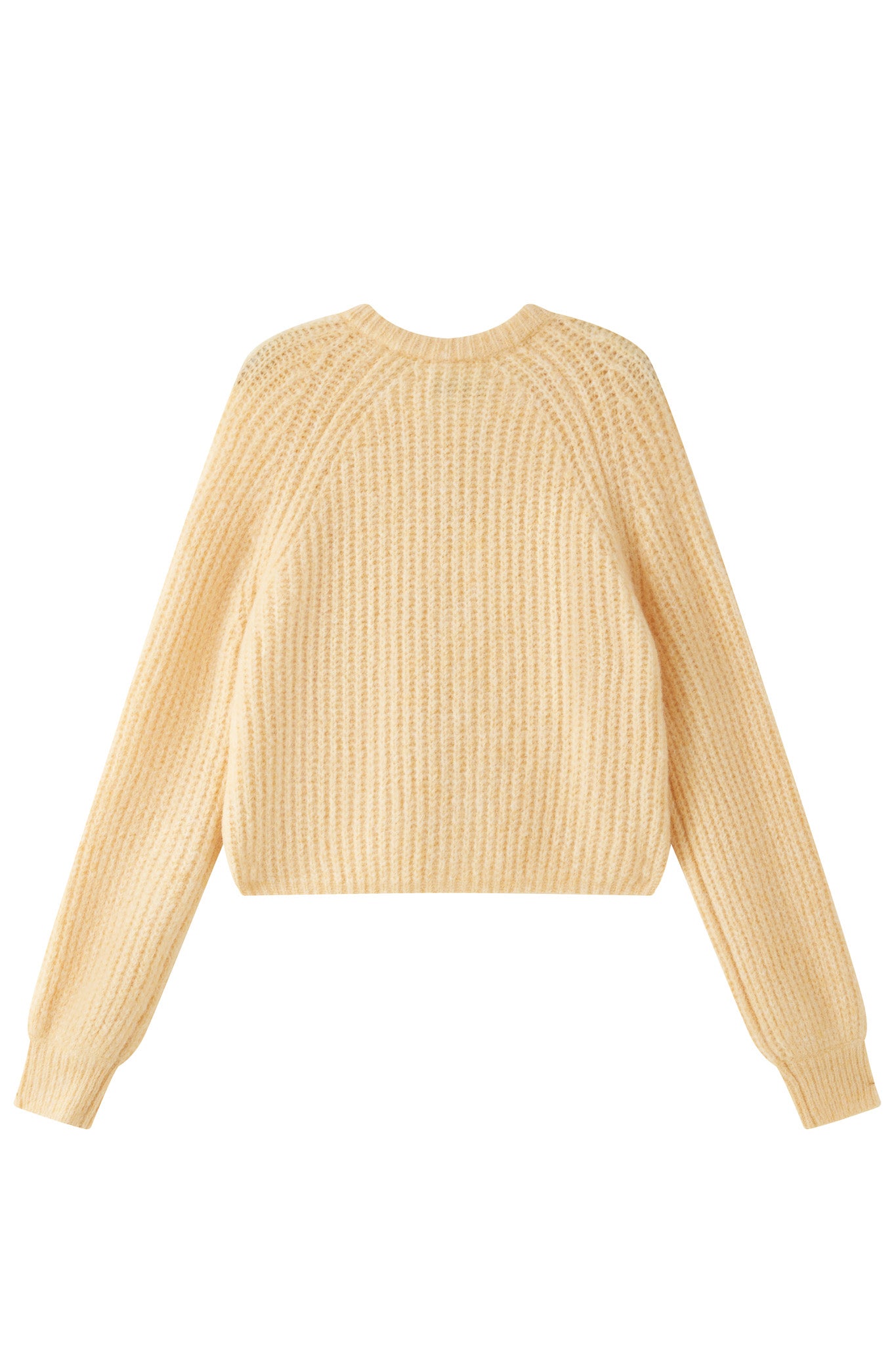 Janet Ribbed Alpaca wool Knit Cardigan - Yellow