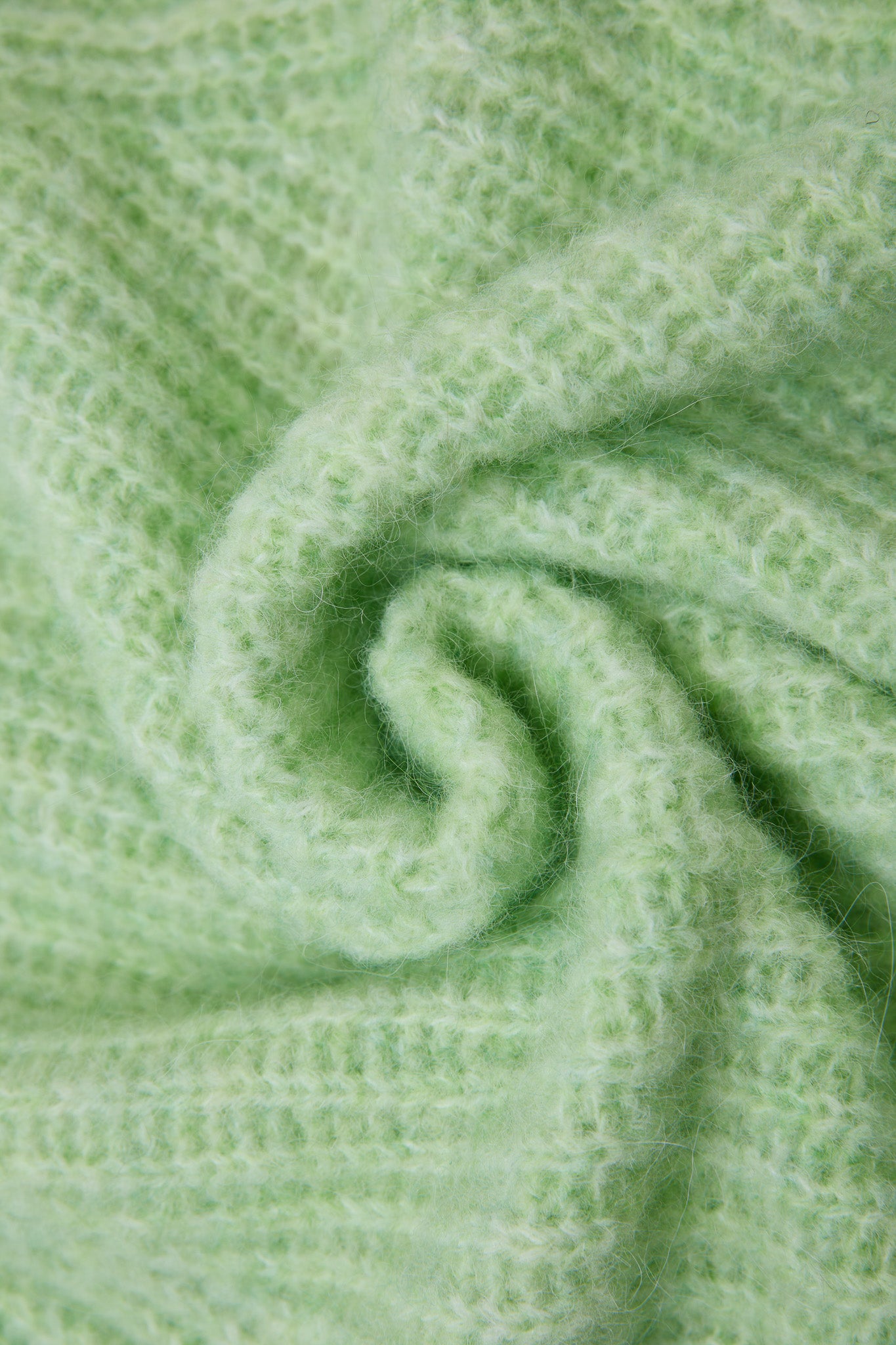 Janet Ribbed Alpaca wool Knit Cardigan - Lime