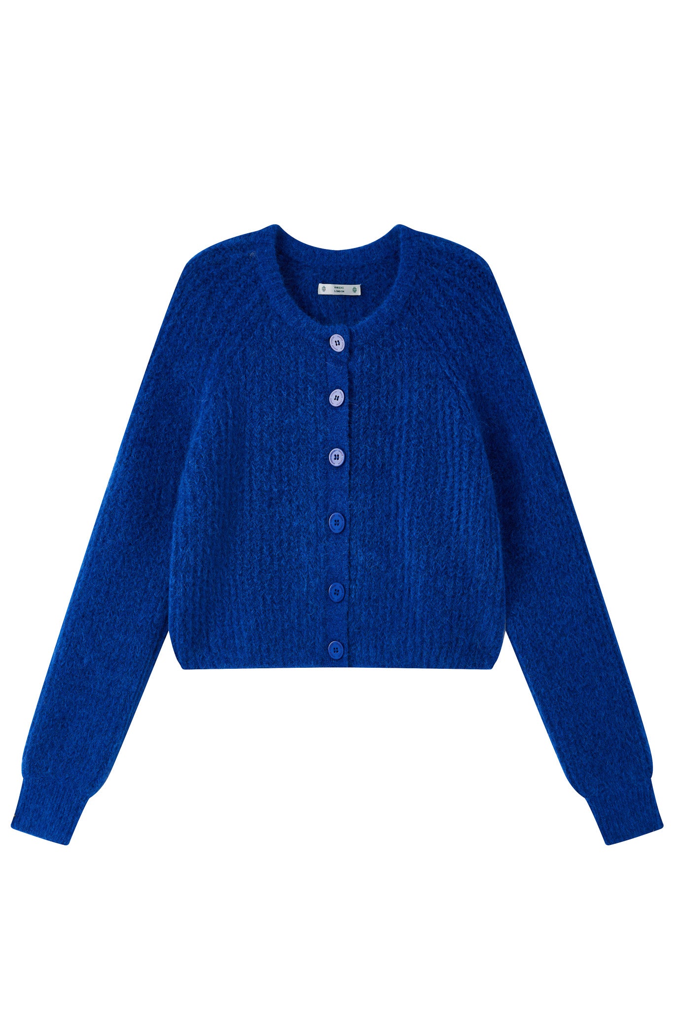 Janet Ribbed Alpaca wool Knit Cardigan - Royal Blue