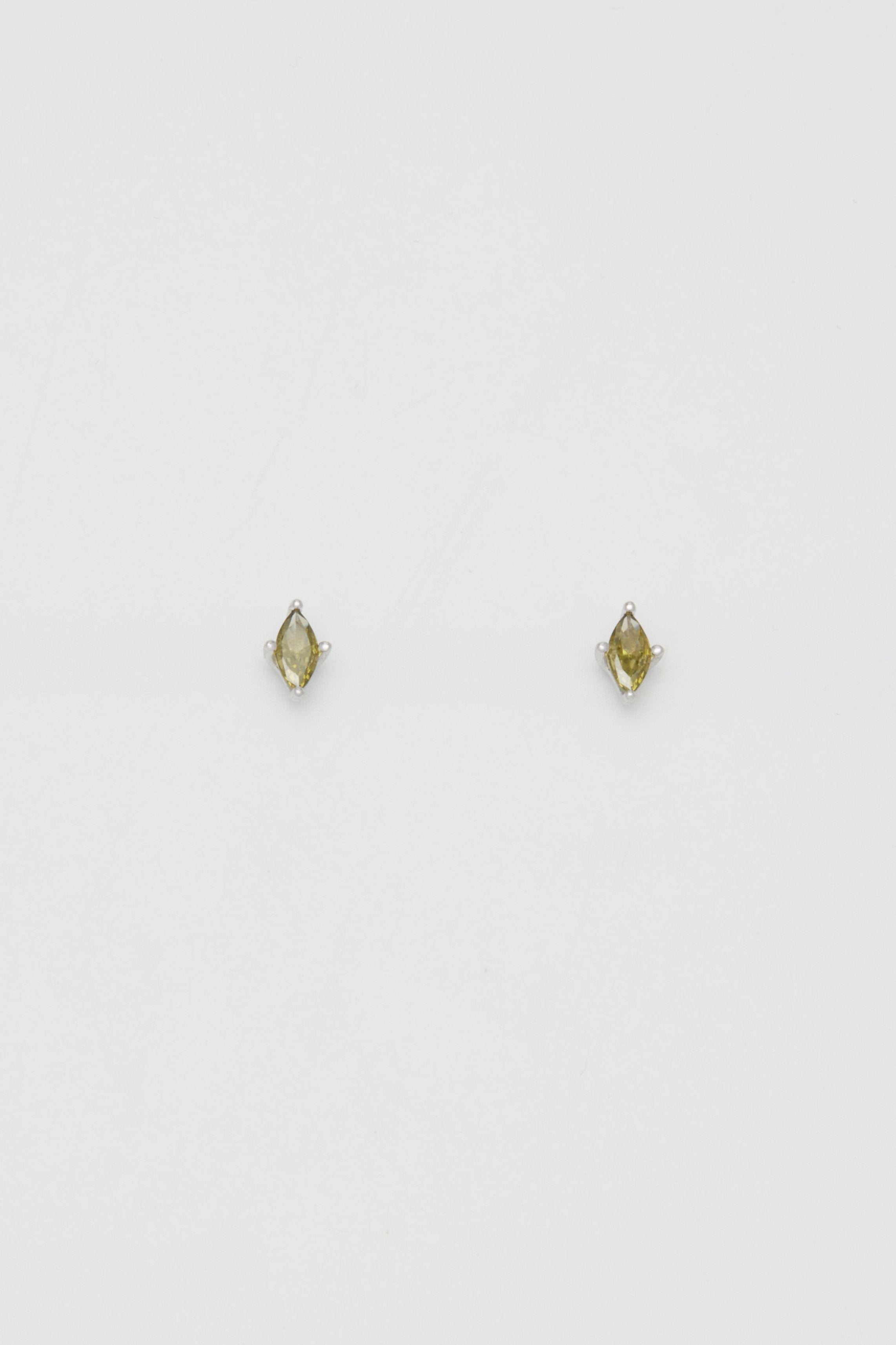 Sterling-Olive Gemstone Stud Earrings