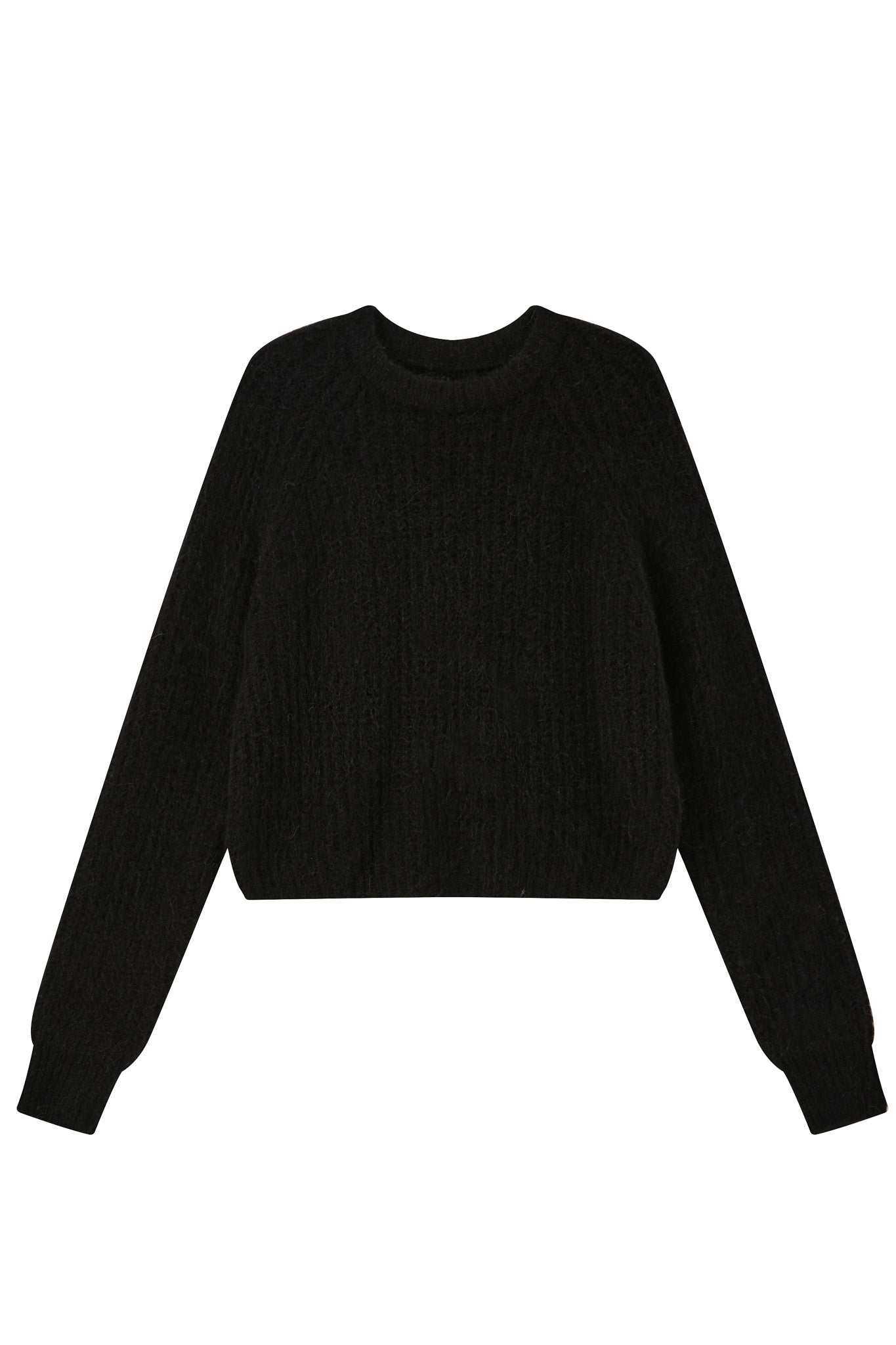 Janet Ribbed Alpaca wool Knit Jumper - Black