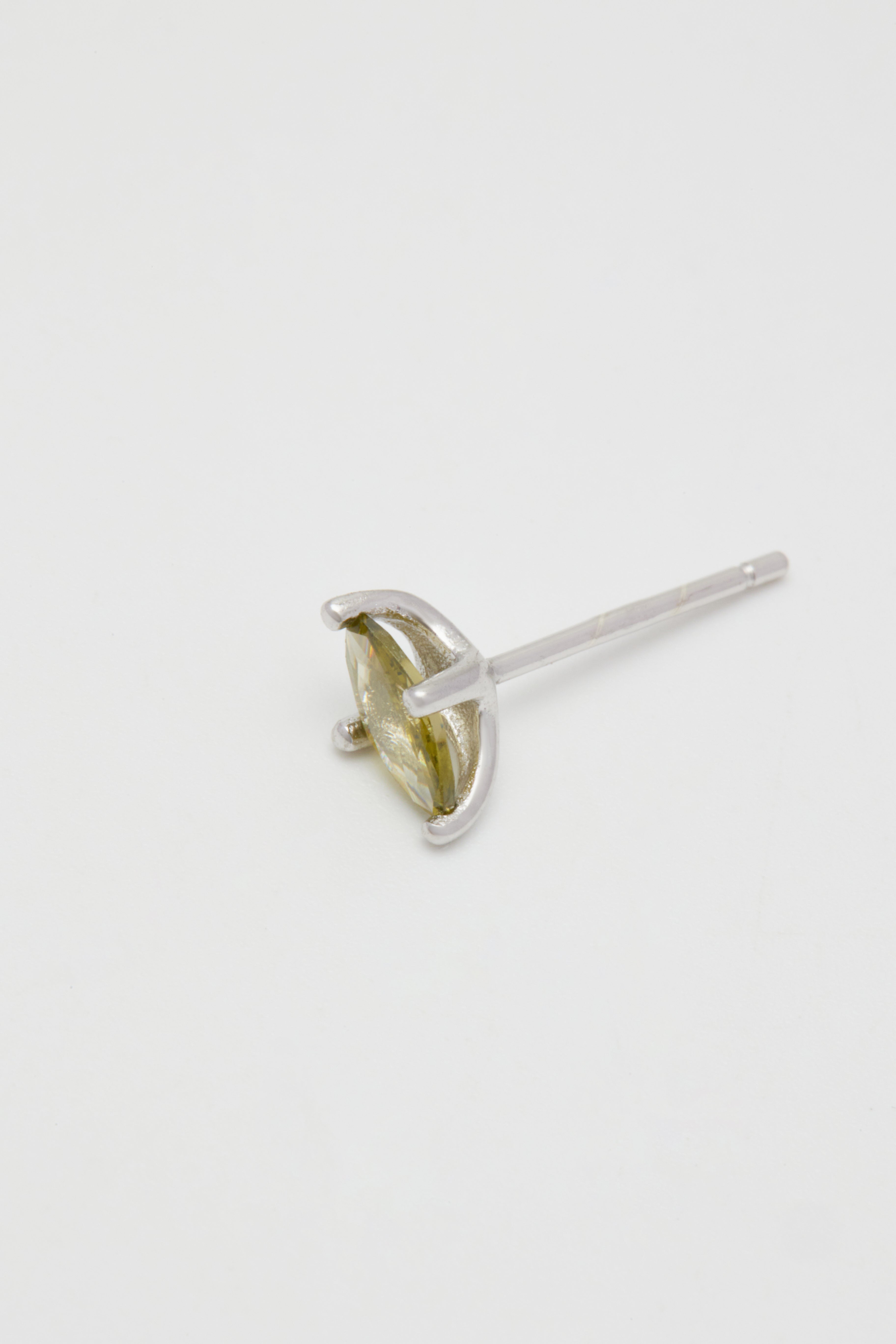 Sterling-Olive Gemstone Stud Earrings