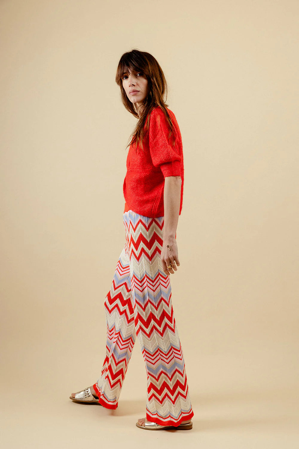 Summer Wave Set Trousers - Red