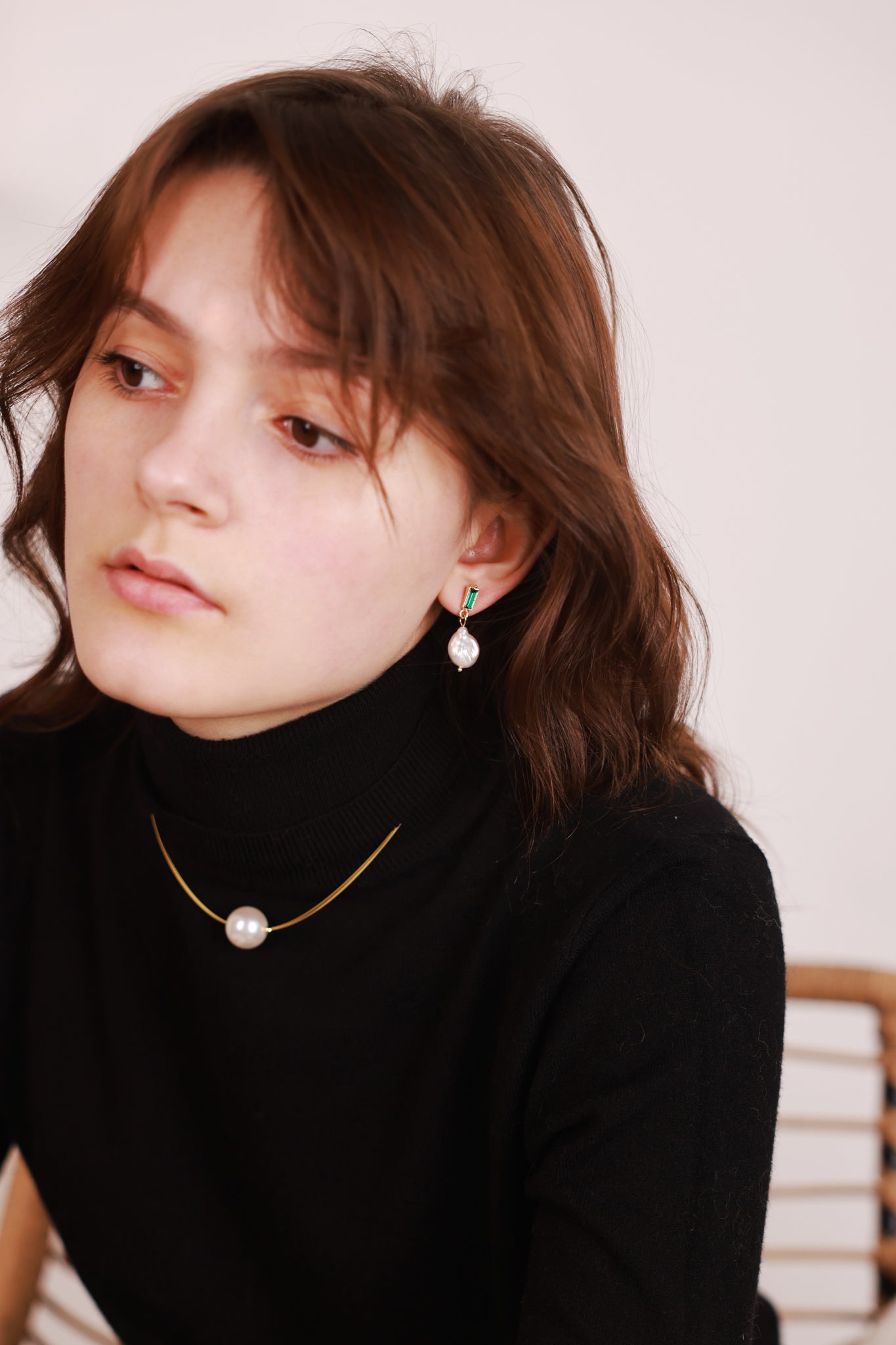 Amelia Baroque Pearl and Crystal Gold Earrings