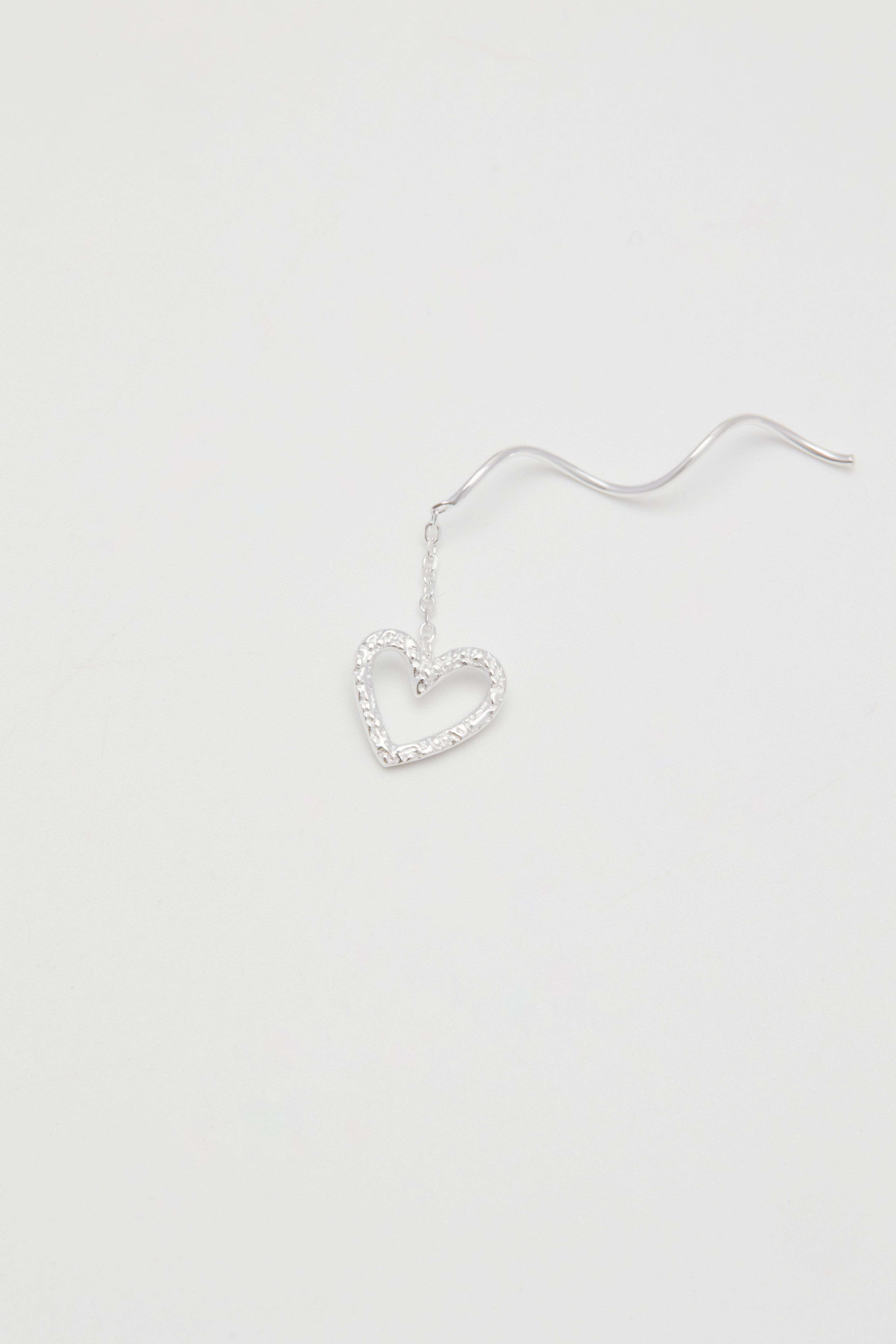 Sterling-Dangle Sparkle Heart earrings