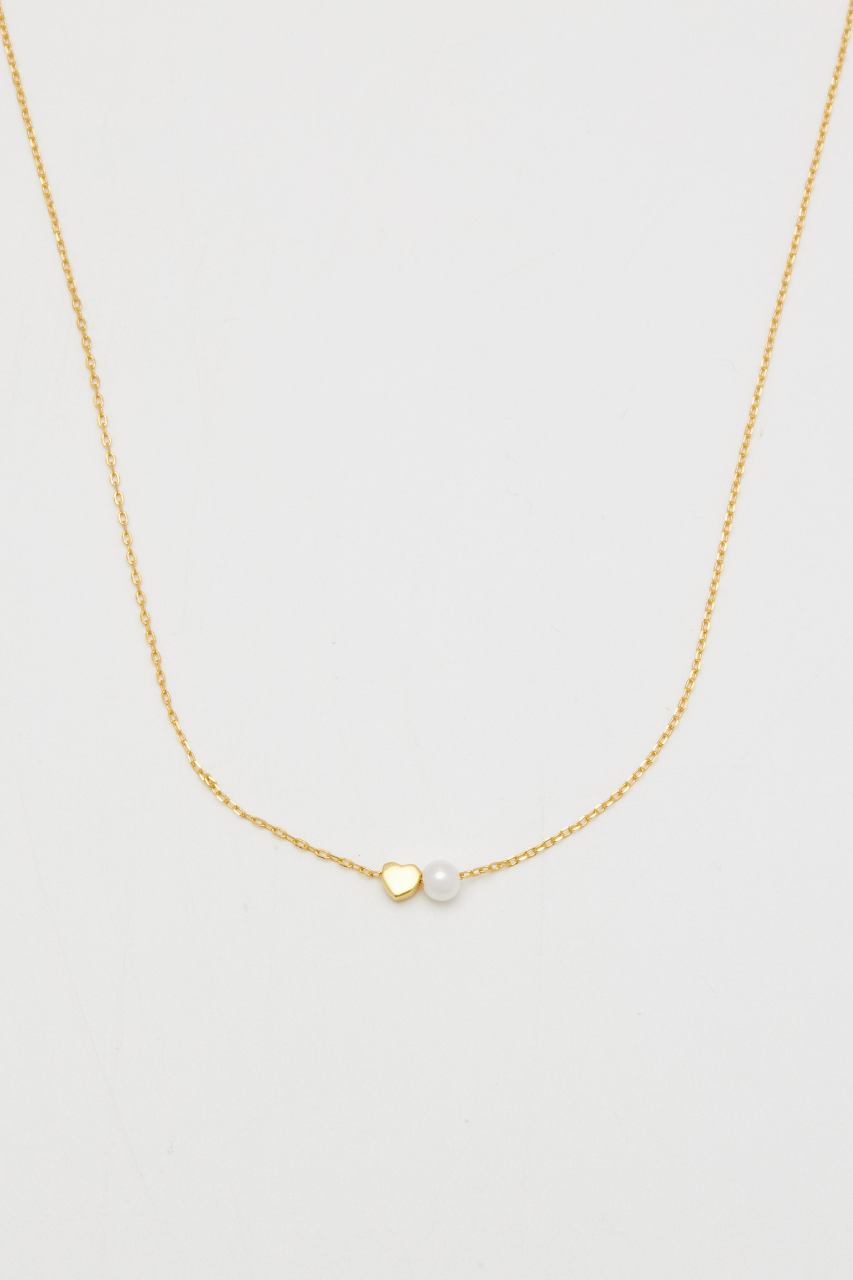 Sterling-Pearl and heart necklace