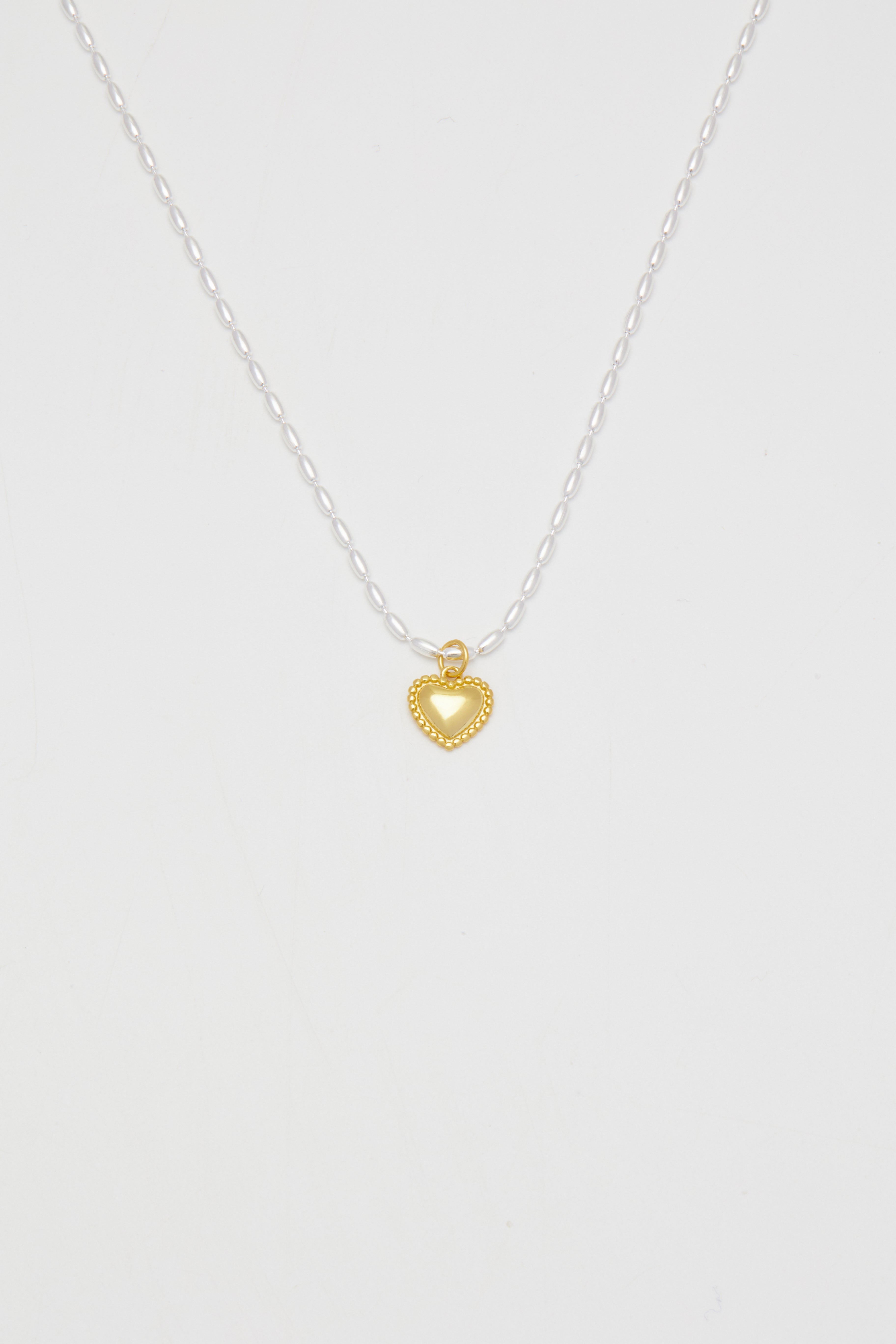 Sterling-Bead heart necklace