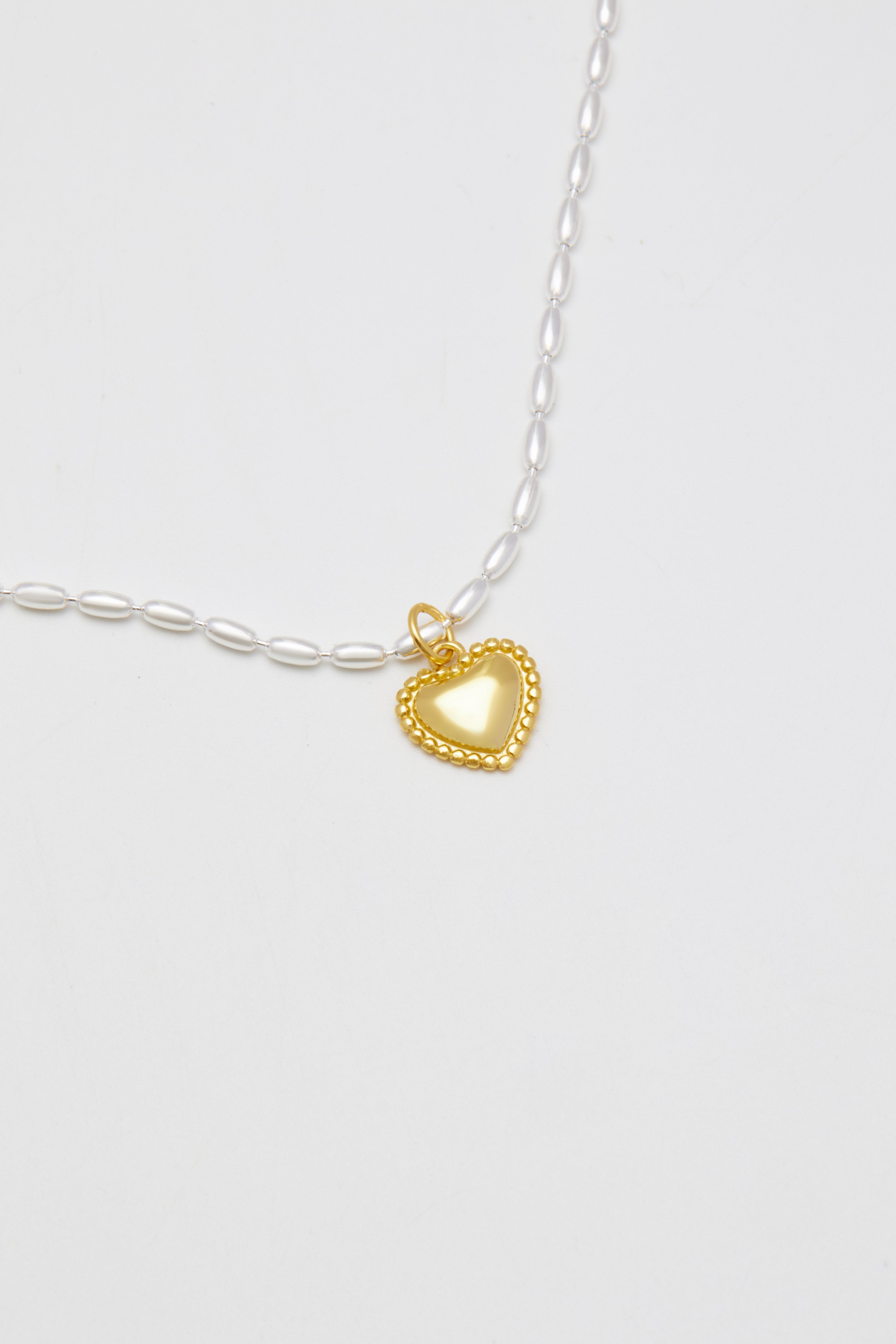 Sterling-Bead heart necklace
