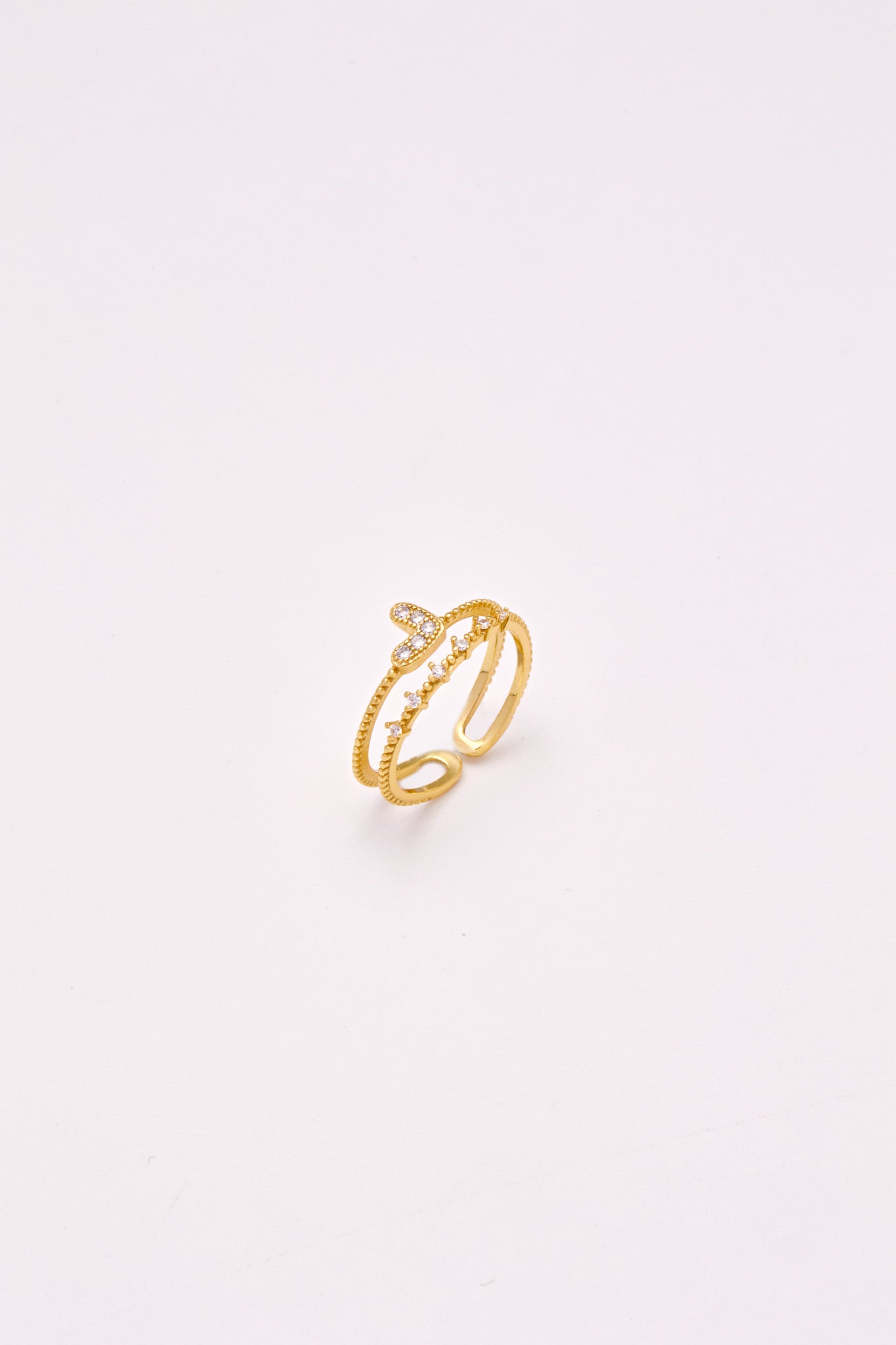 Sterling-Heart 2 Layers Ring