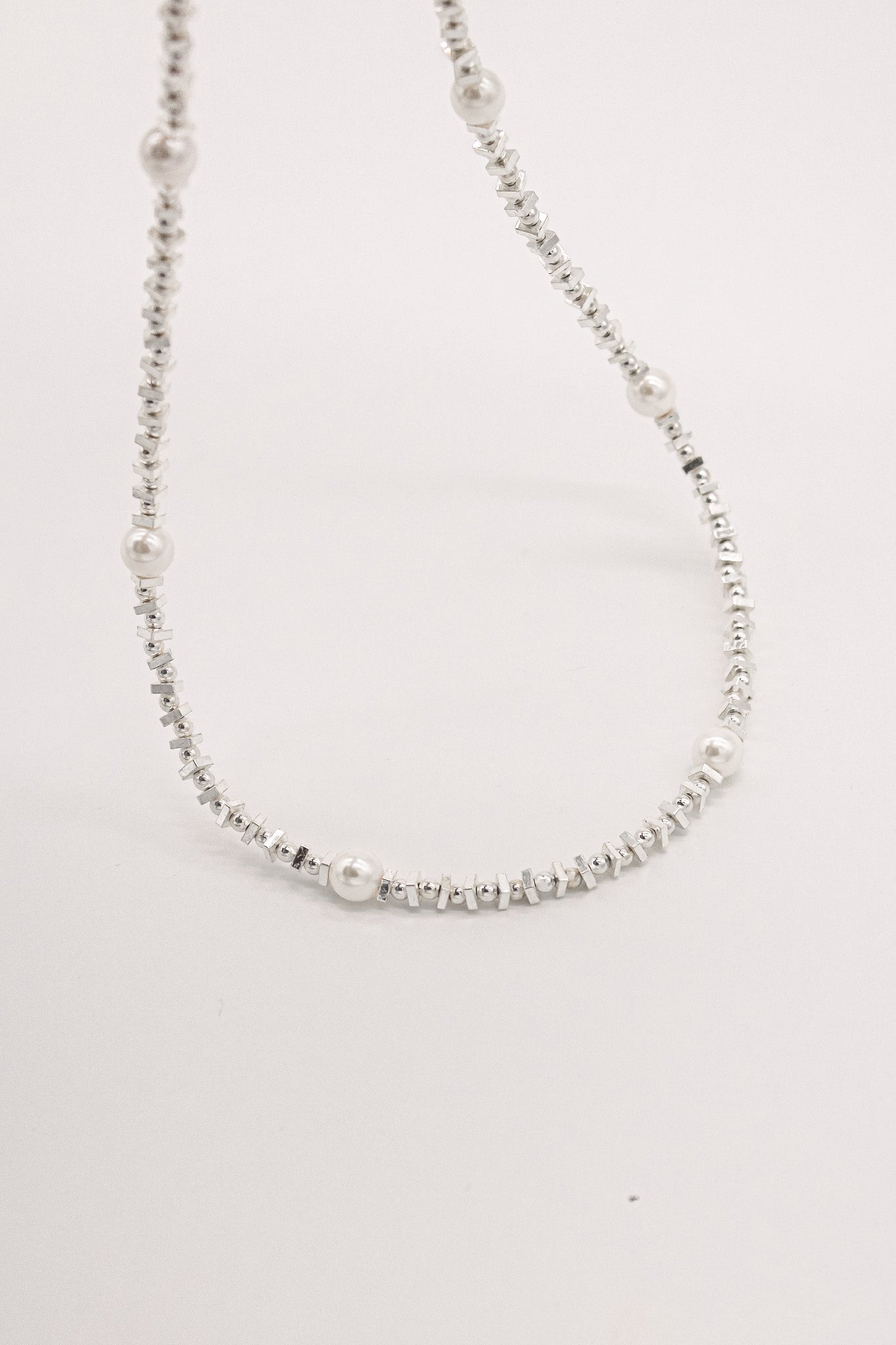 Serena Silver Pearl Necklace