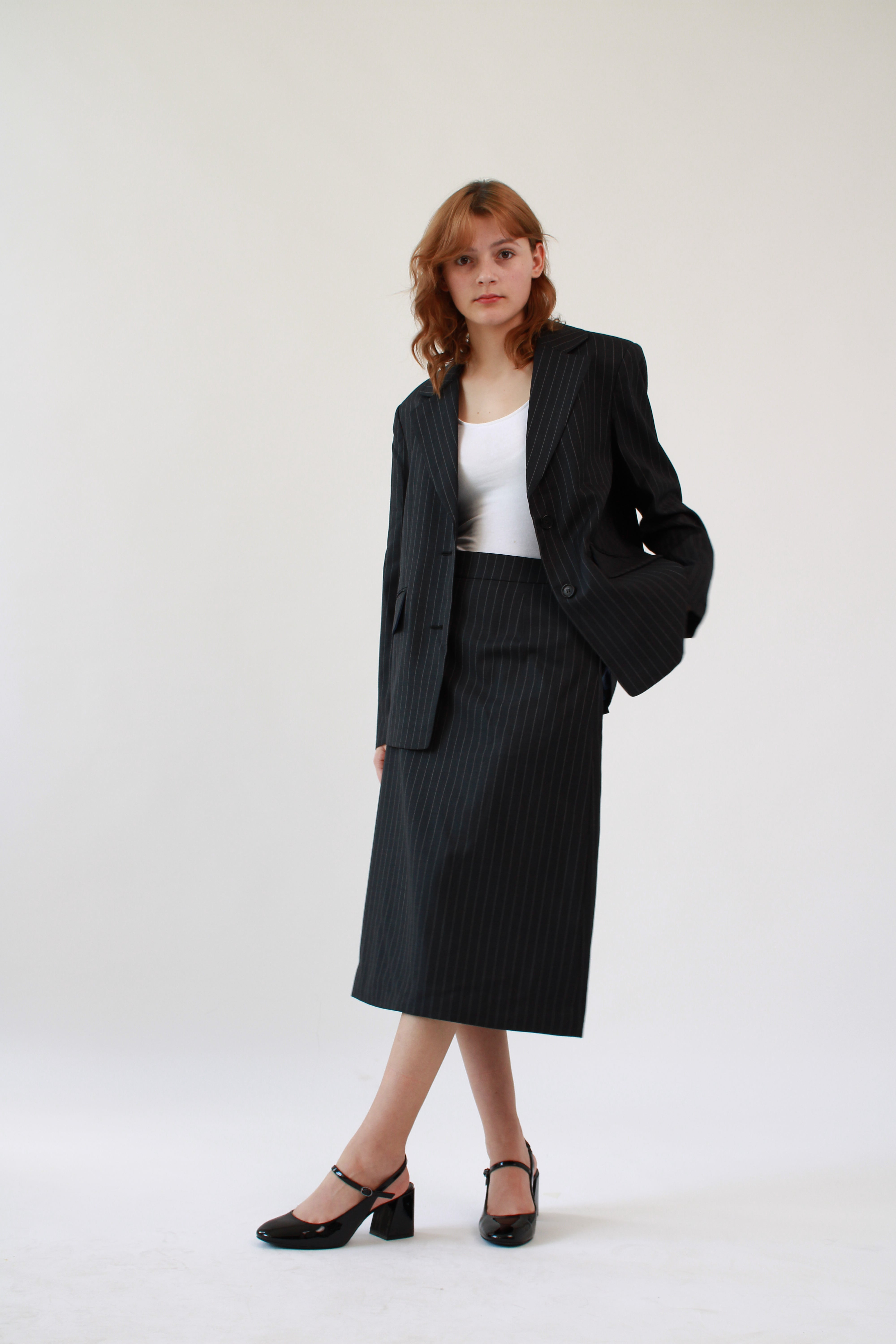 Ahkeke Stripe A Line Cotton Skirt