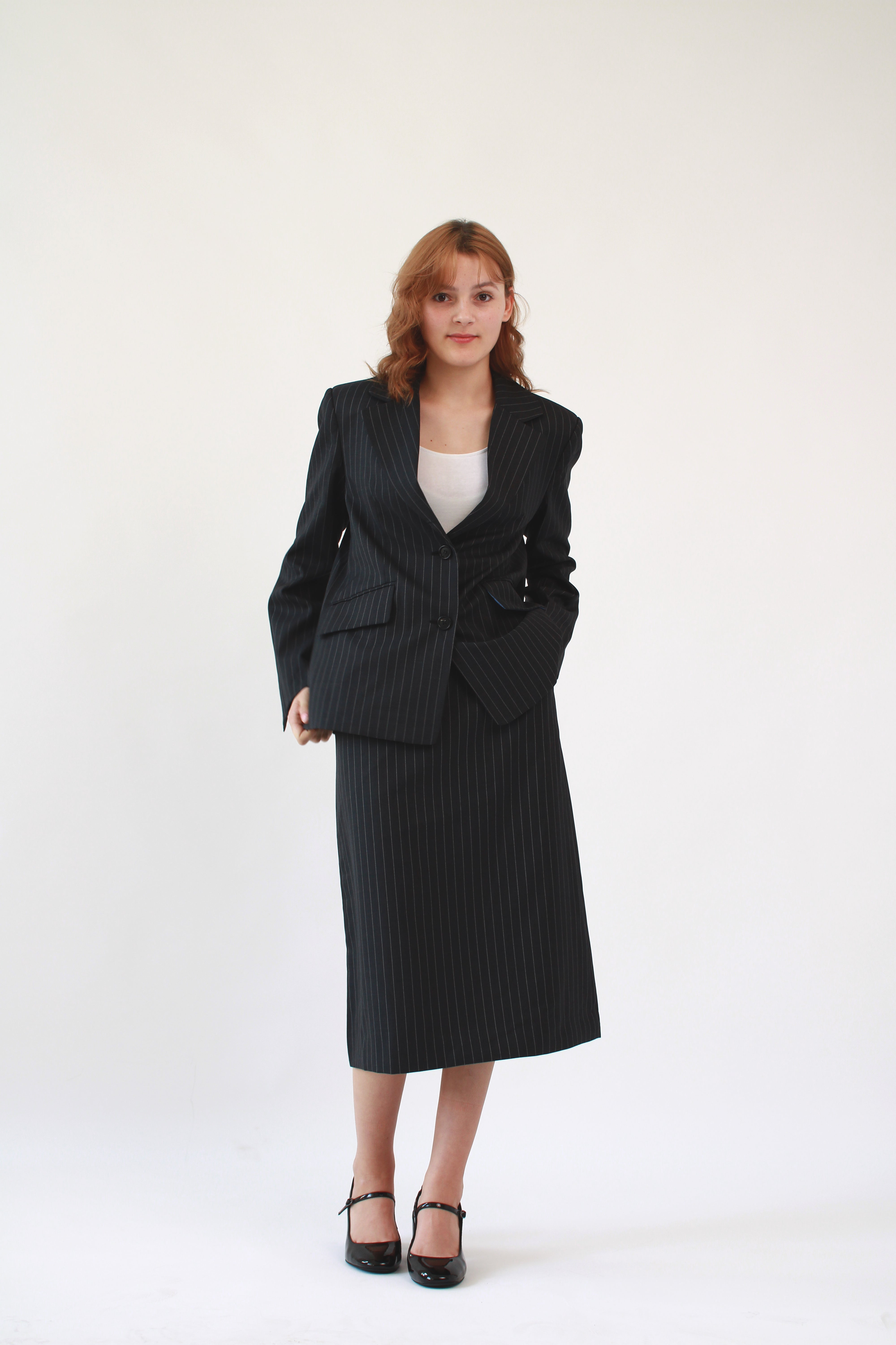 Ahkeke Stripe A Line Cotton Skirt