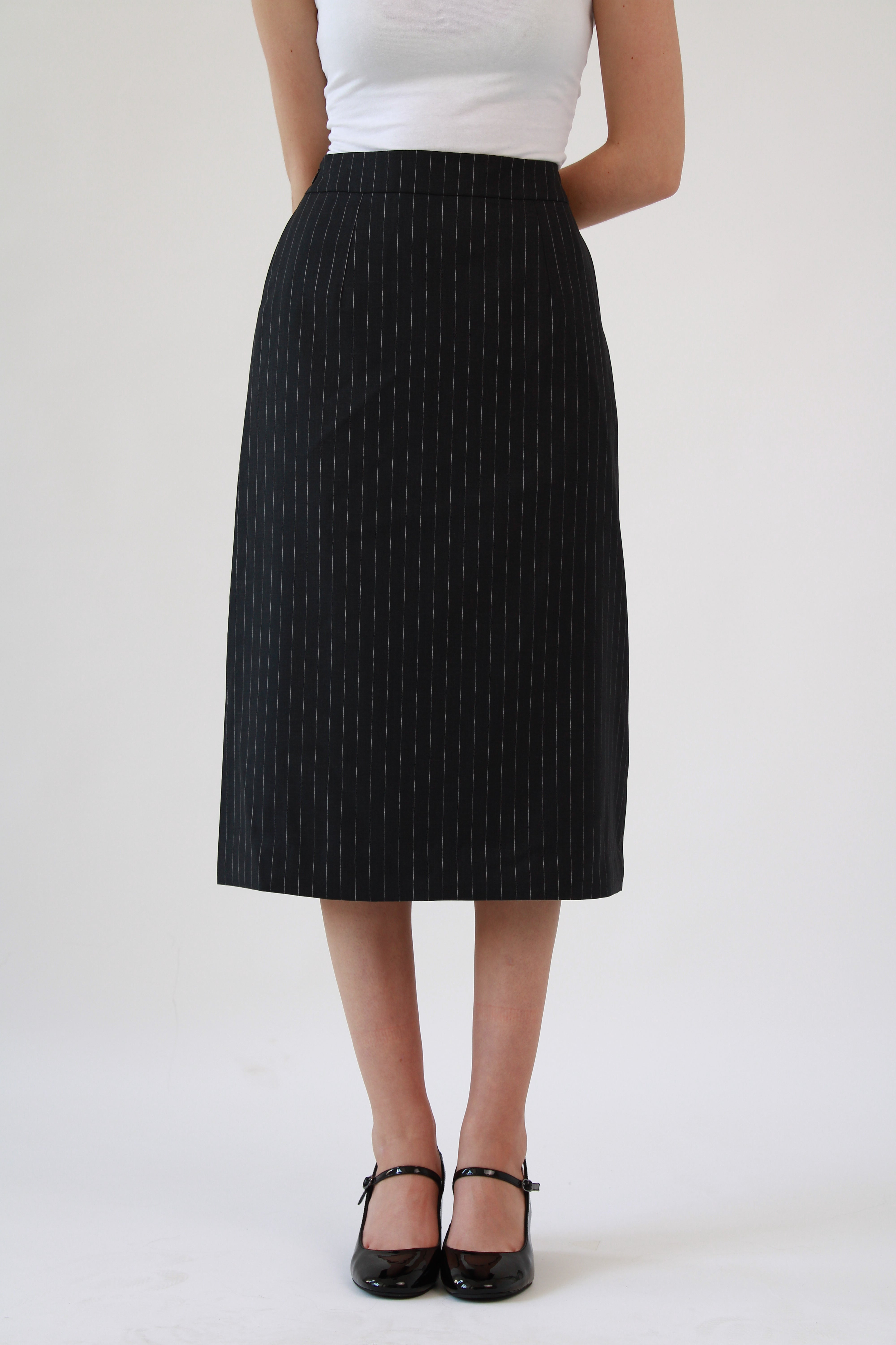 Ahkeke Stripe A Line Cotton Skirt
