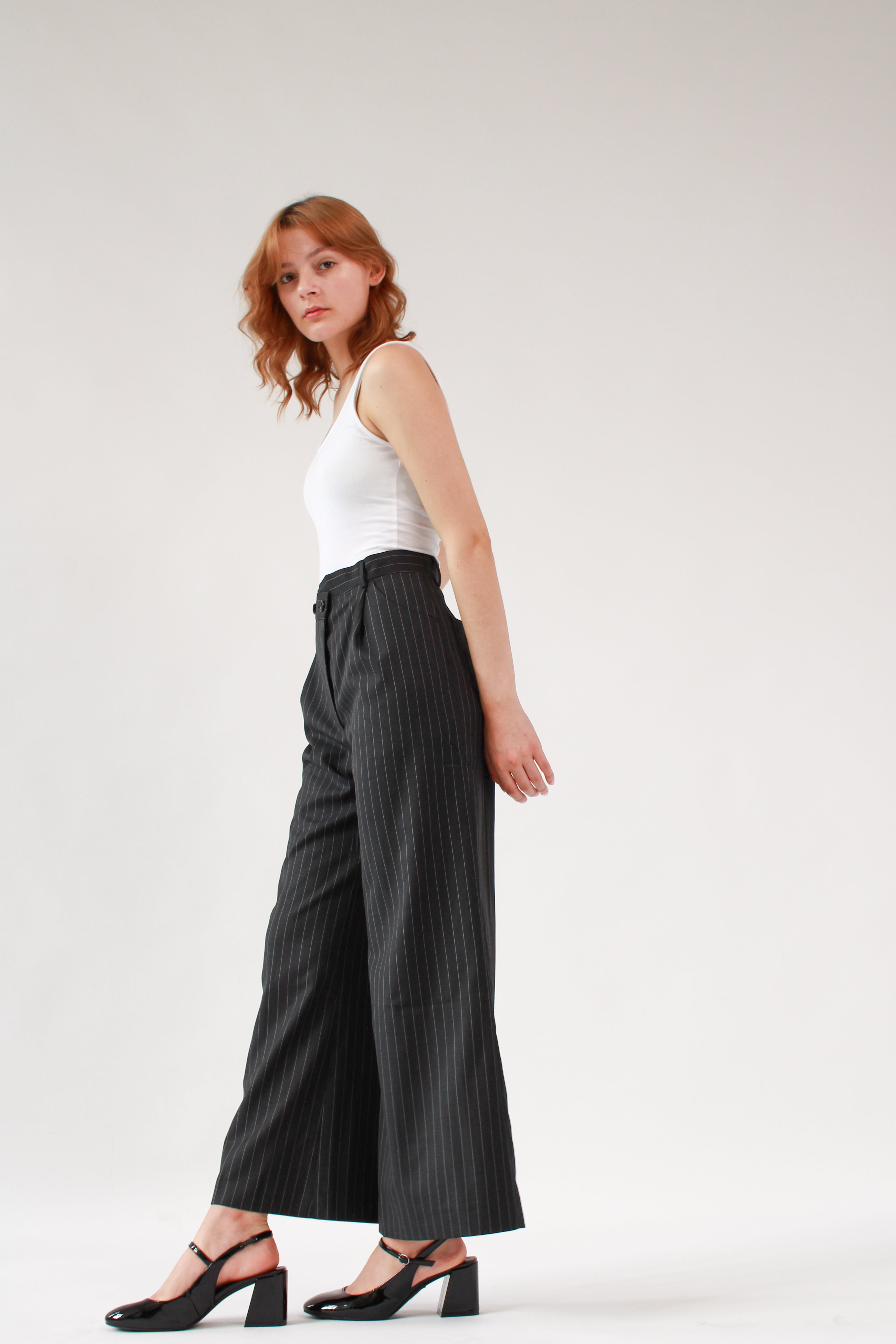 Ahkeke Full Length Flare Stripe Trousers