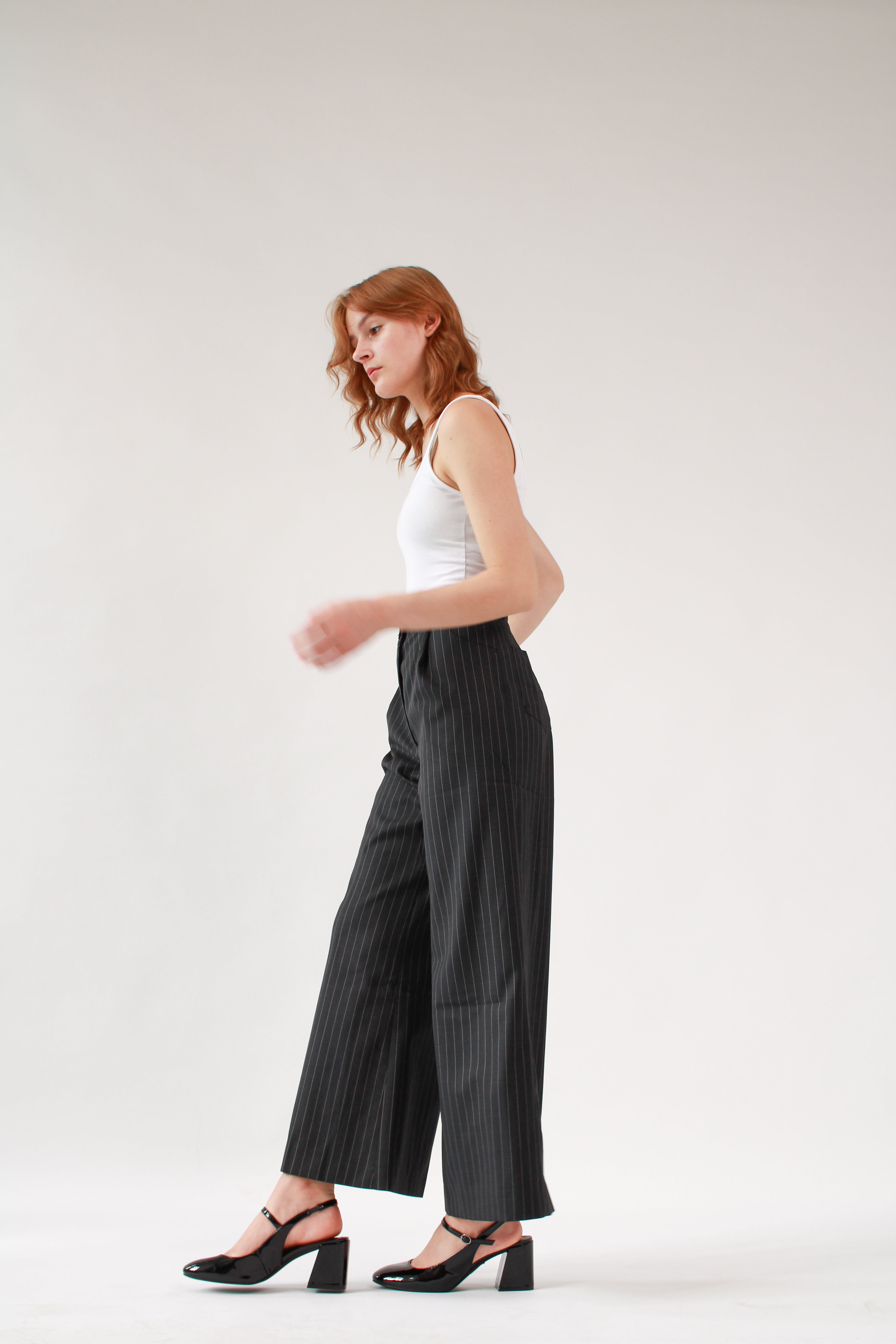 Ahkeke Full Length Flare Stripe Trousers