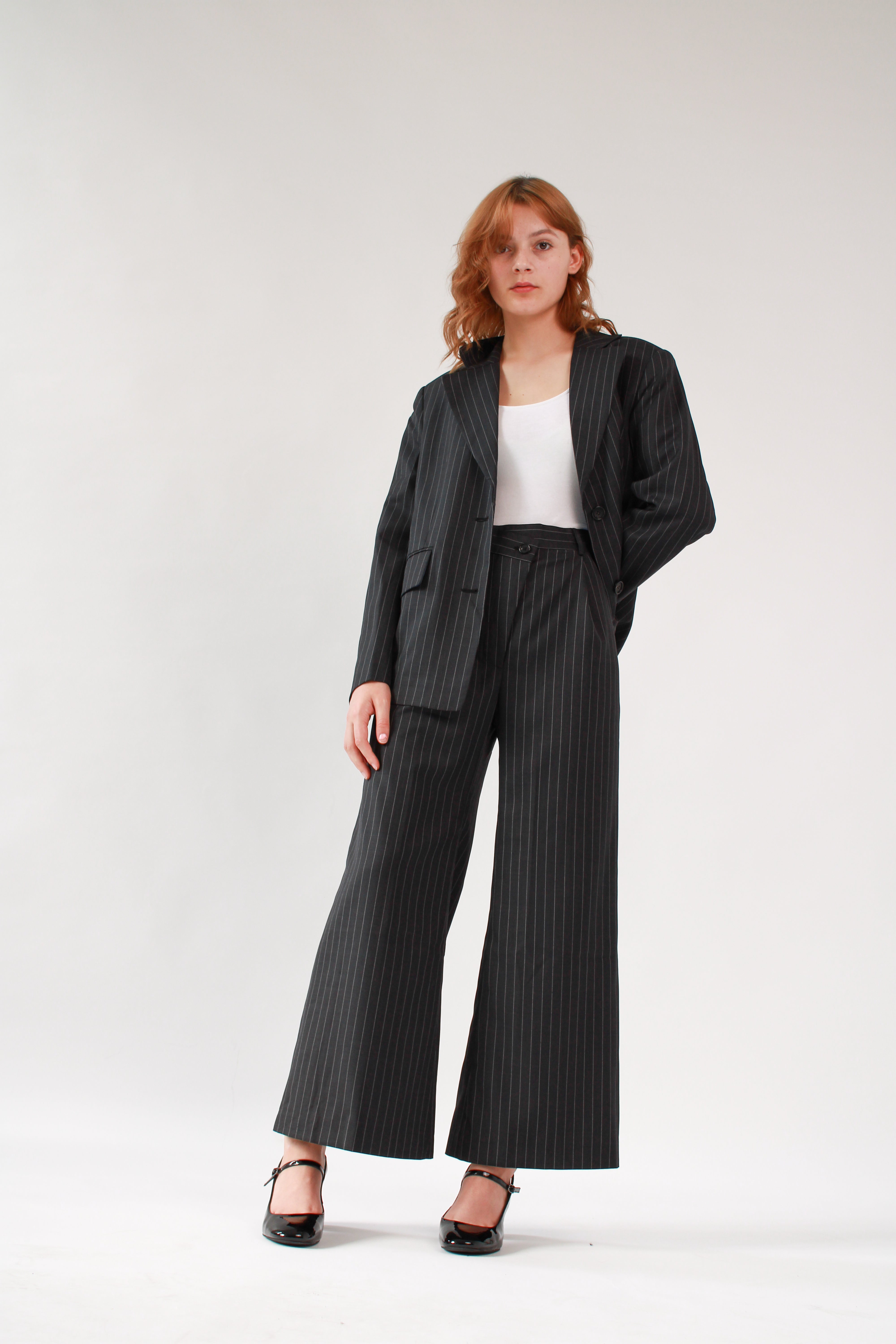 Ahkeke Full Length Flare Stripe Trousers