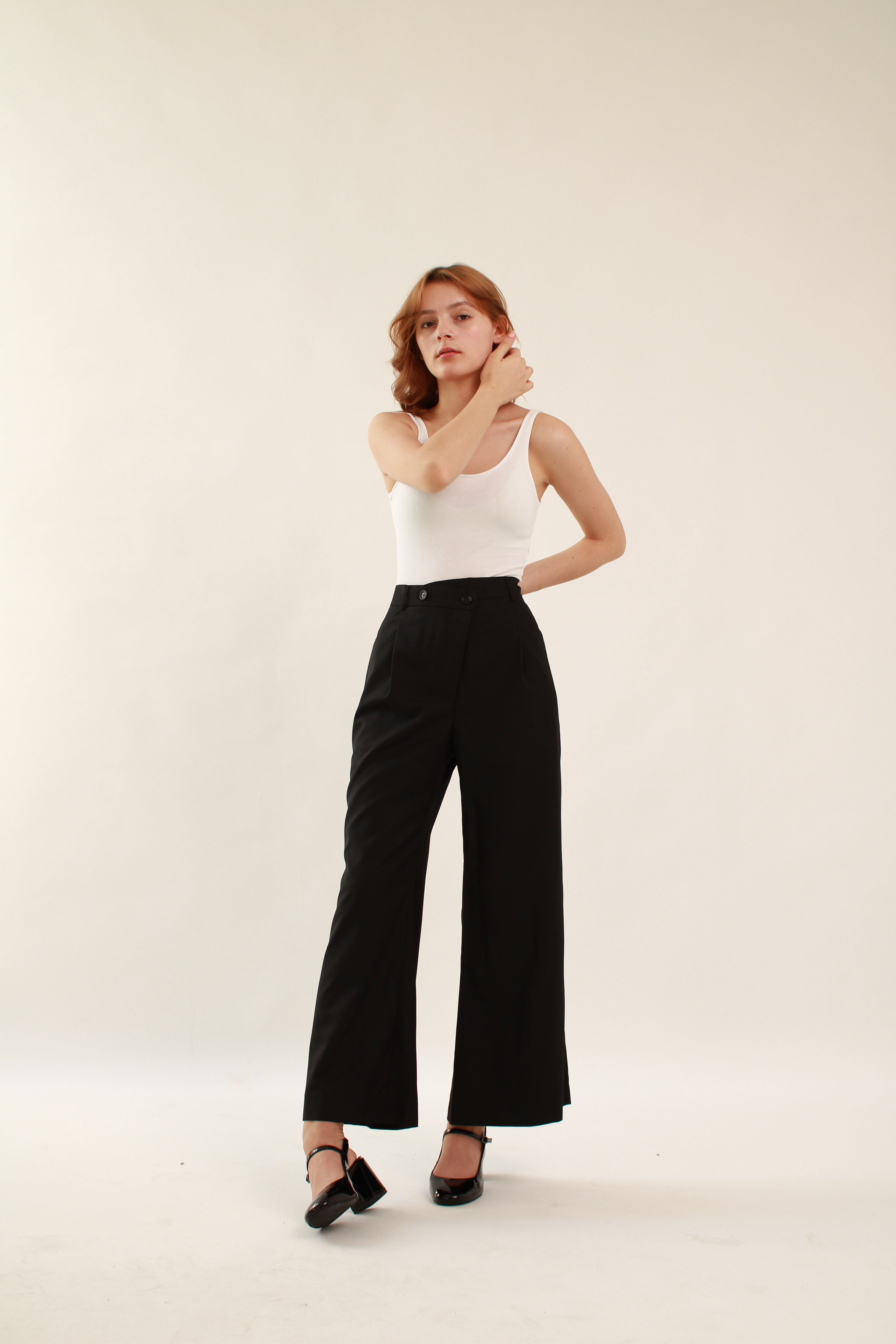 Ahkeke Full Length Flare Black Trousers