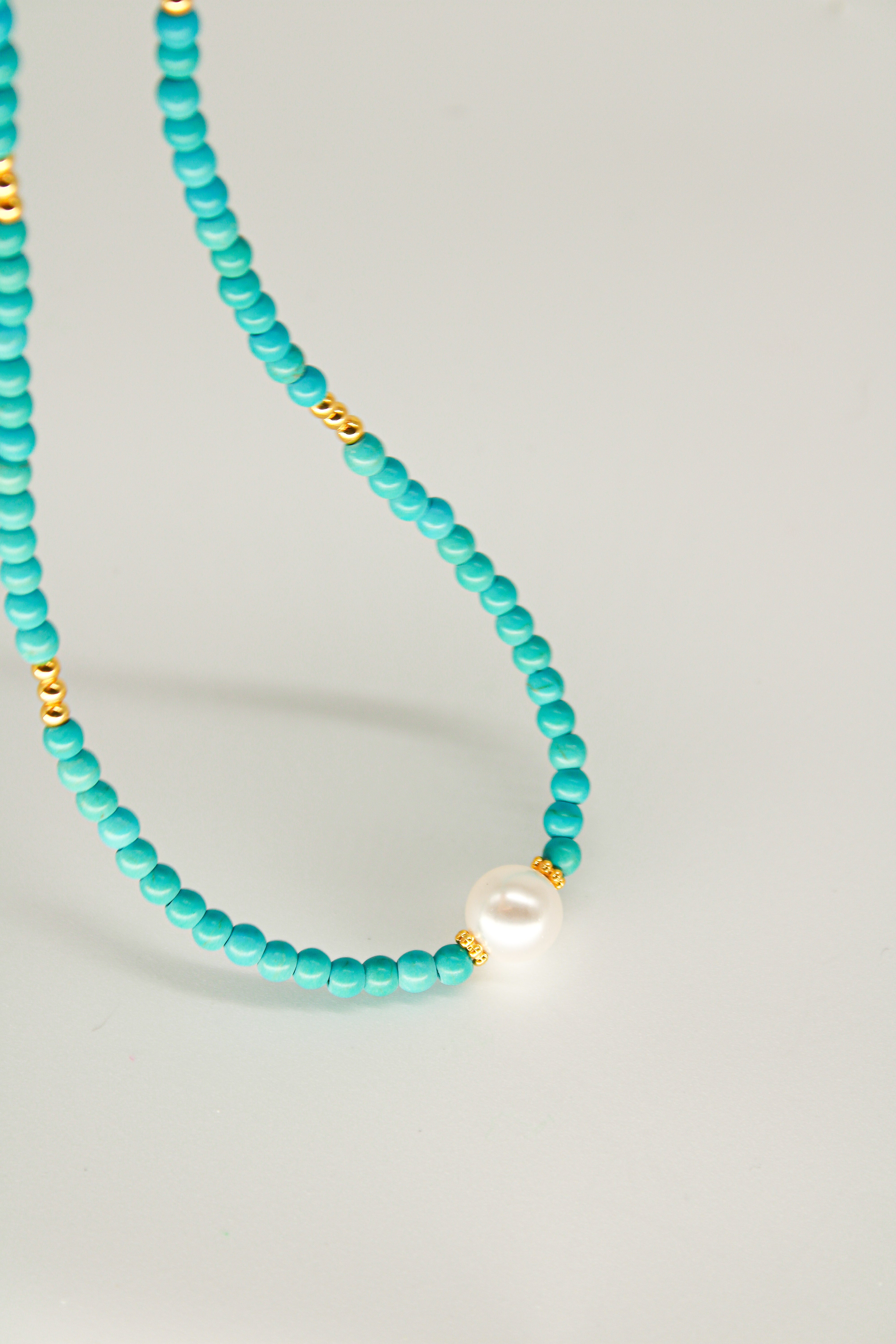 Chalchite and Pearl Necklace - Round