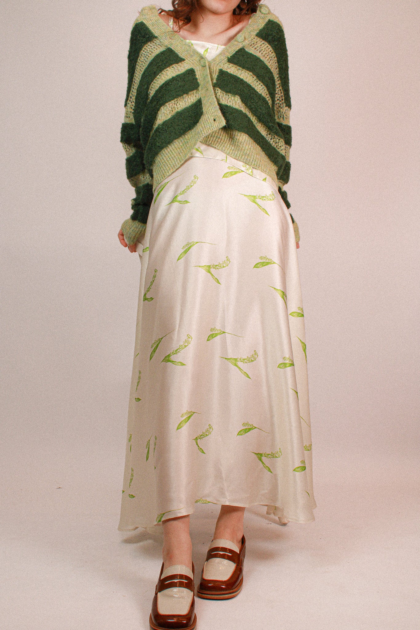 Lily of the valley Silk Skirt White