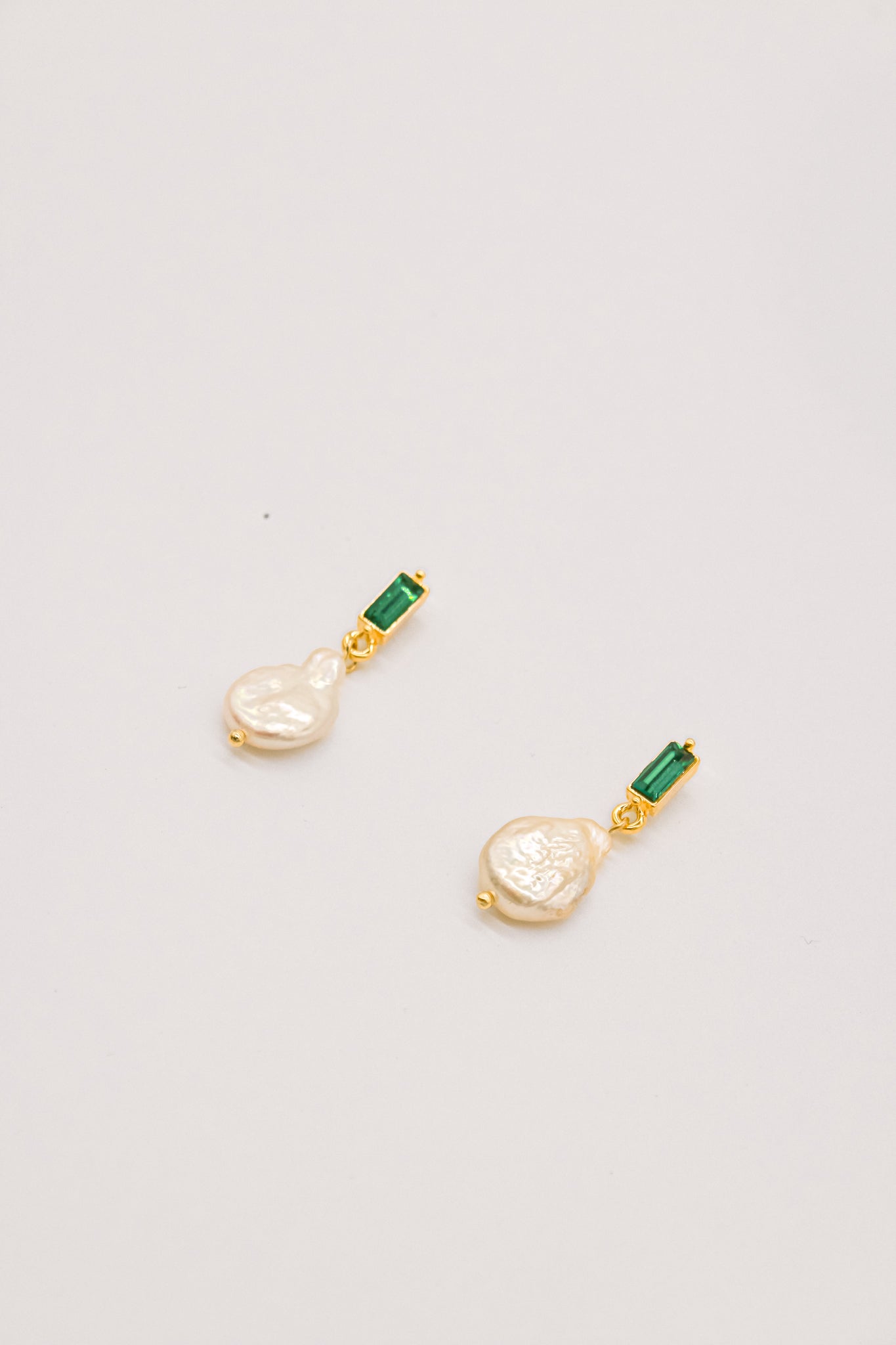 Amelia Baroque Pearl and Crystal Gold Earrings
