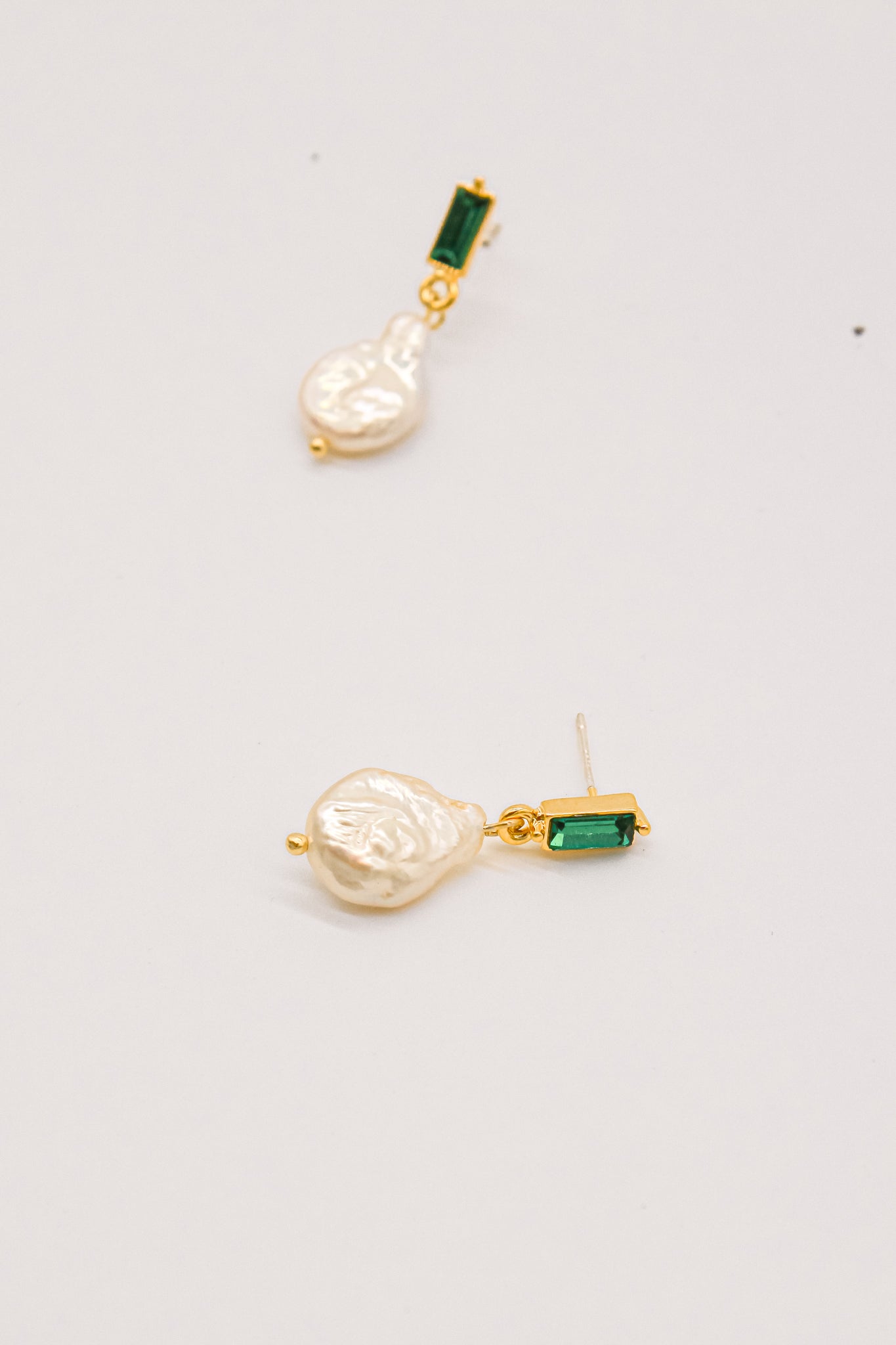 Amelia Baroque Pearl and Crystal Gold Earrings
