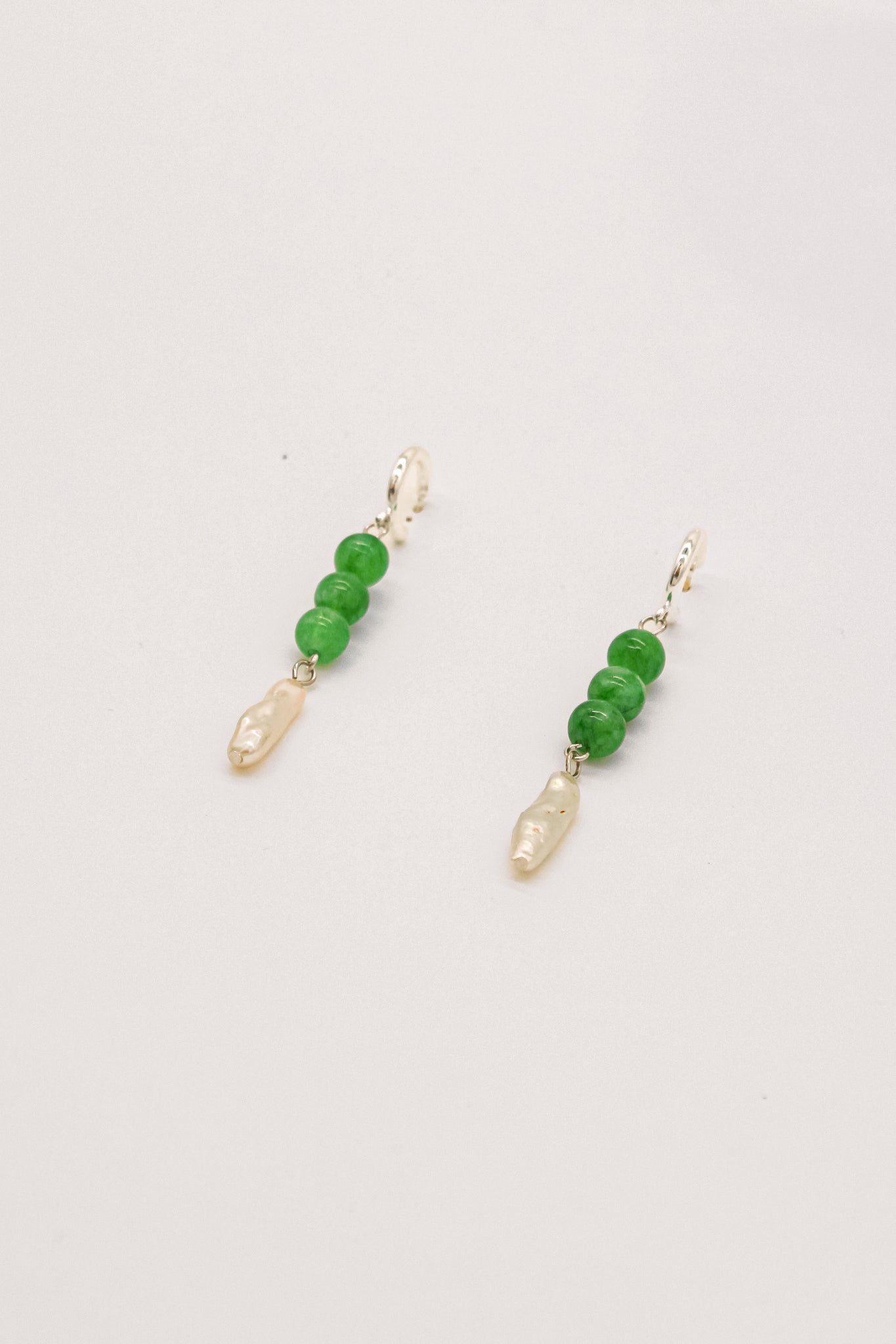 Alex Pearl with Green stone Earrings