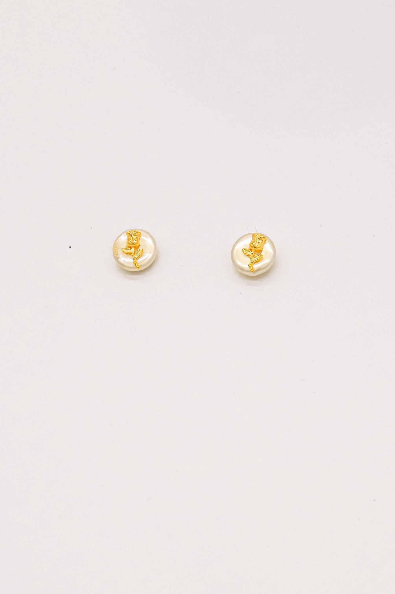 Rose Pearl looking Stud Earrings