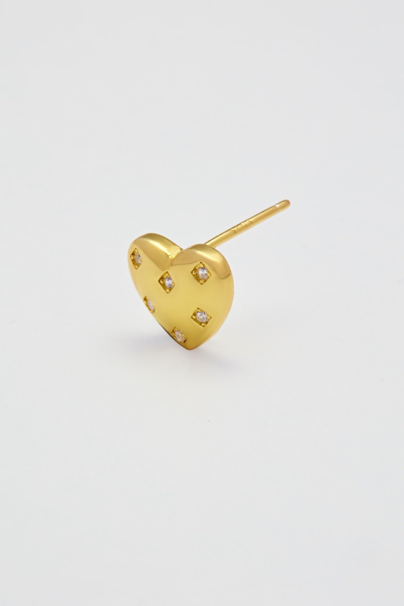 Sterling-Crystal in heart Stud Earrings