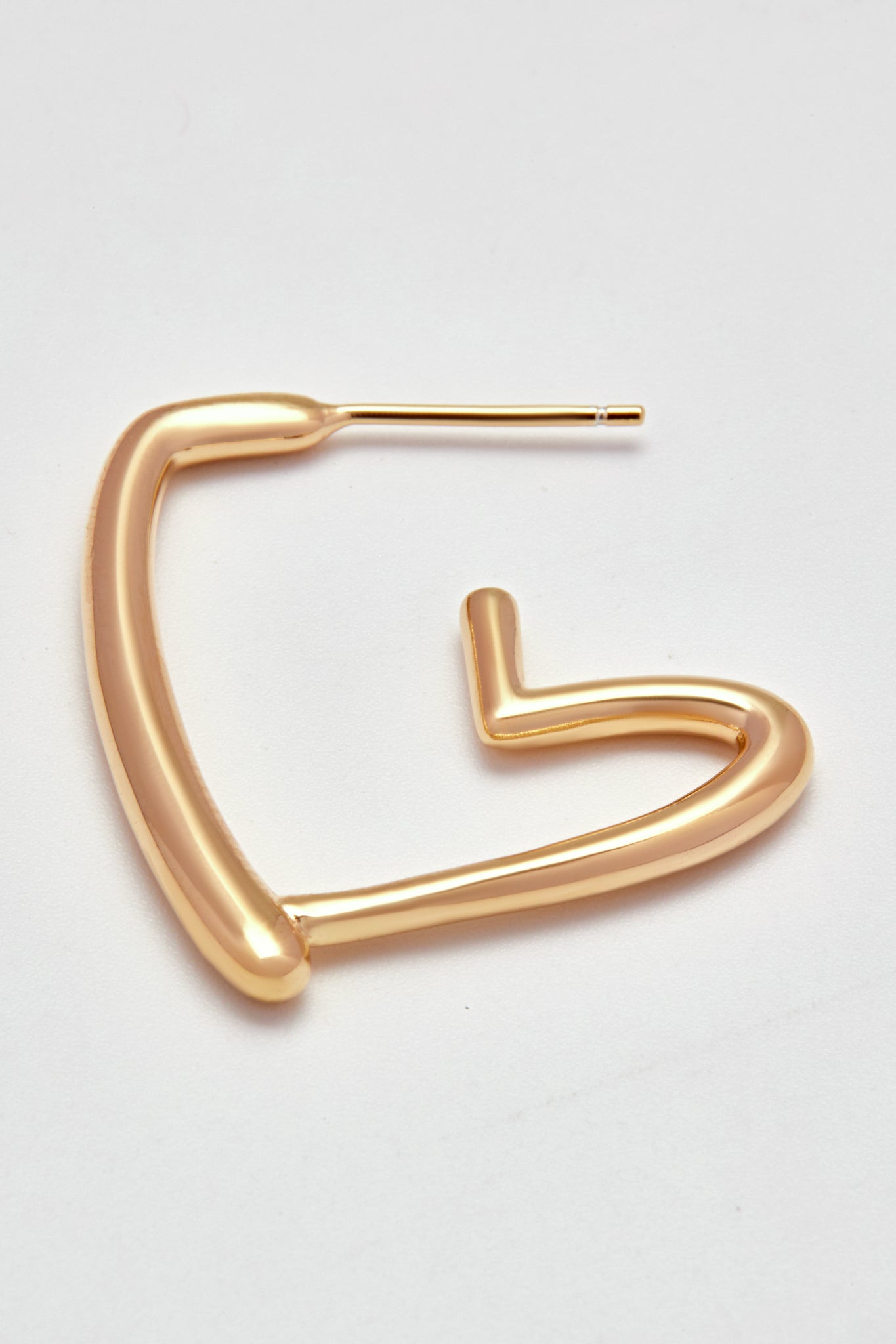 Sterling-Rose Gold Half Hearts Hoop Earrings