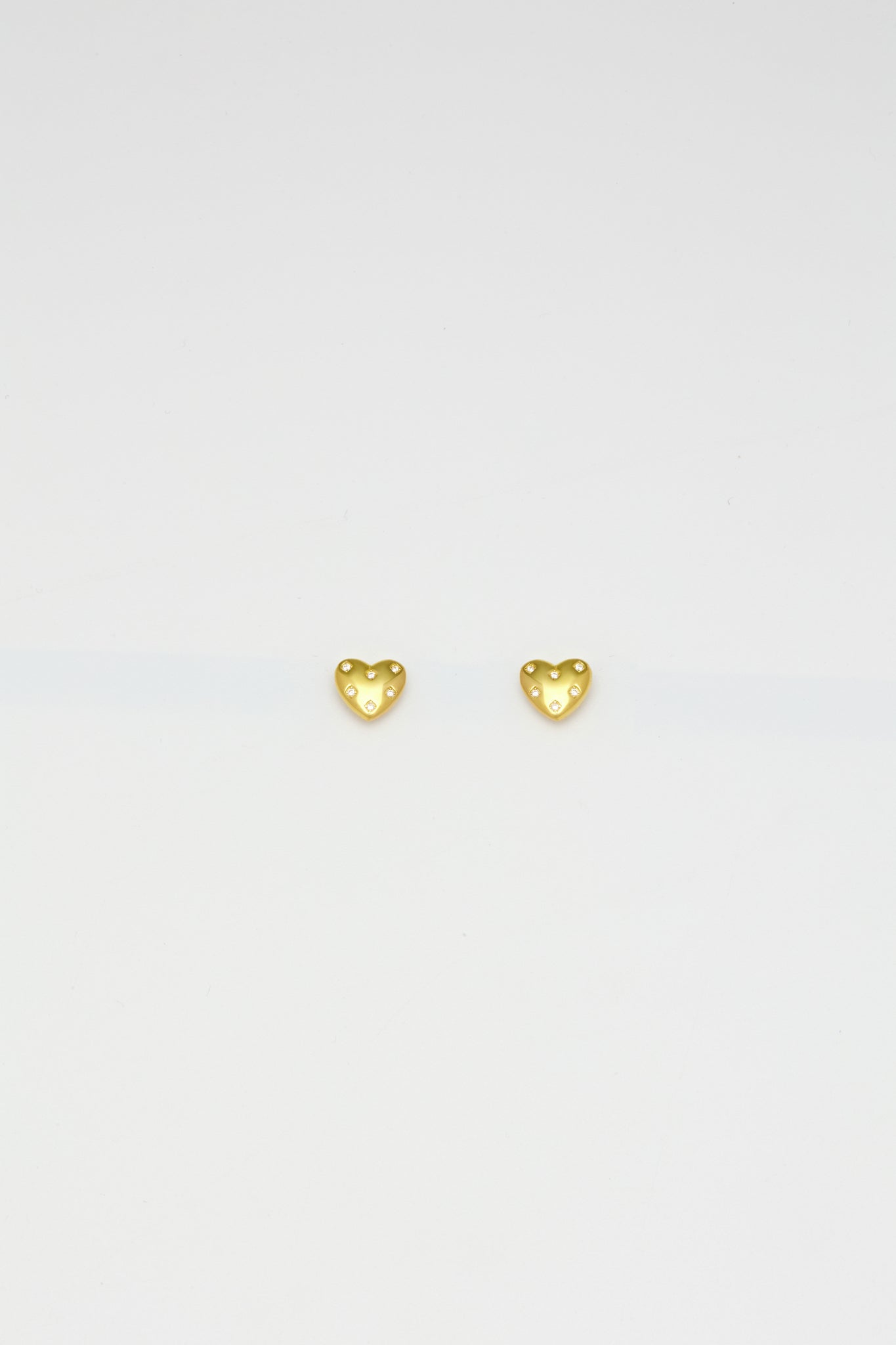 Sterling-Crystal in heart Stud Earrings
