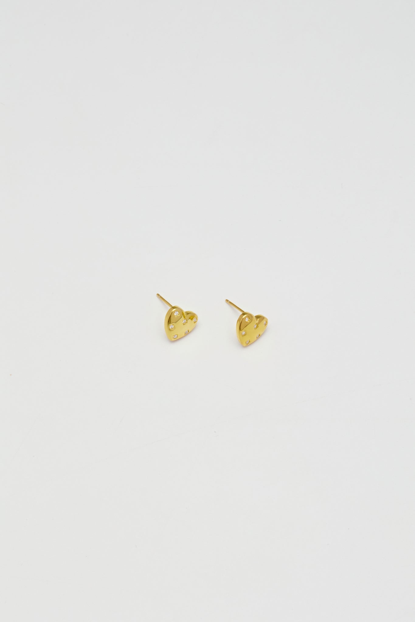 Sterling-Crystal in heart Stud Earrings