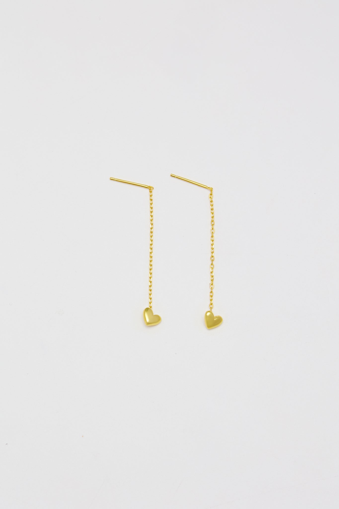 Sterling-Dangly heart earrings