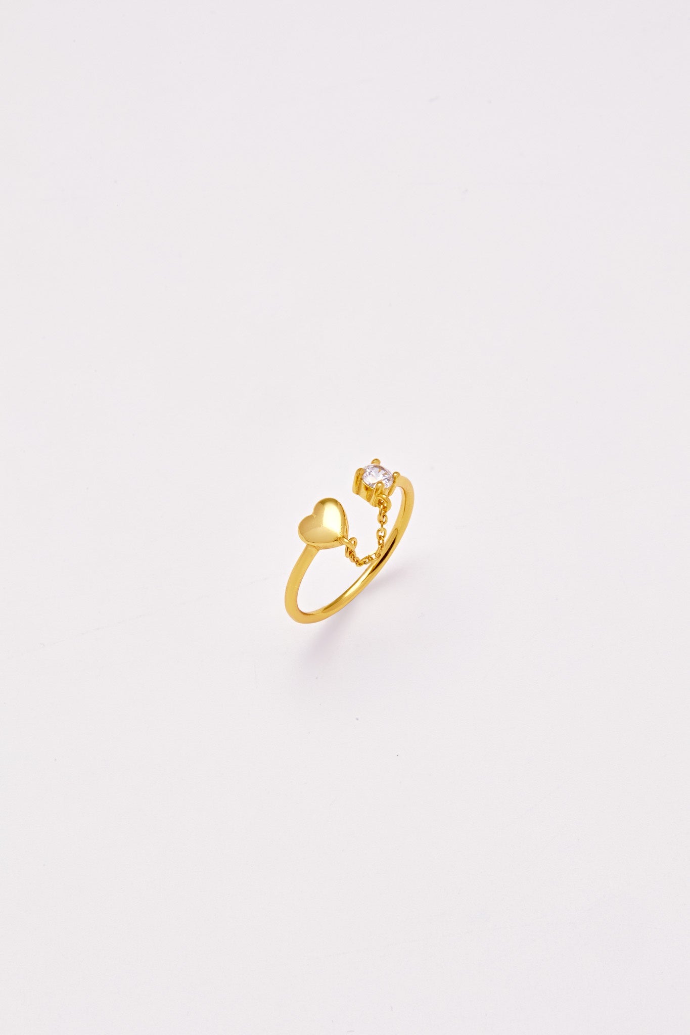 Sterling-Heart Diamond Ring