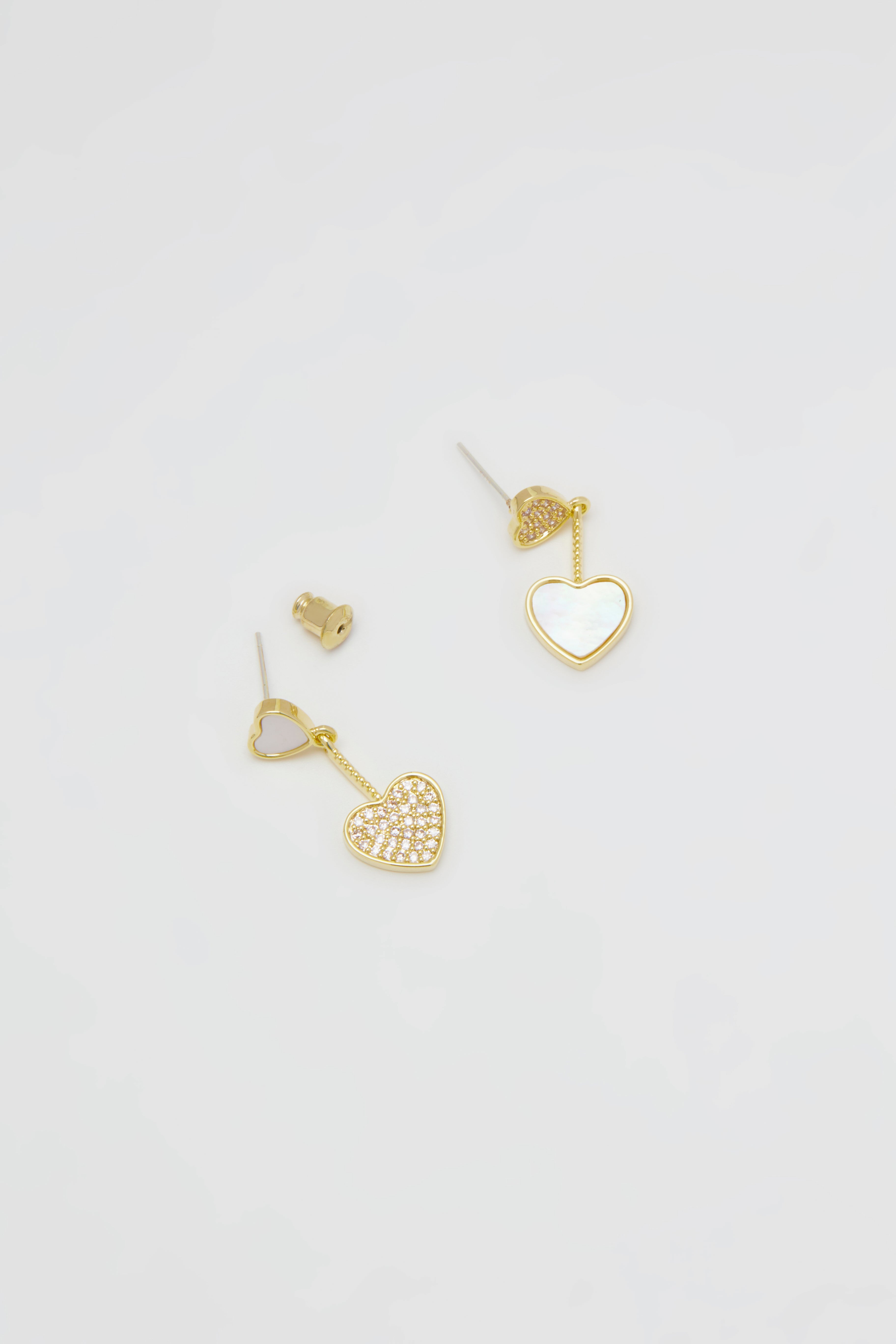 Mother of Pearl 2  Heart Earrings