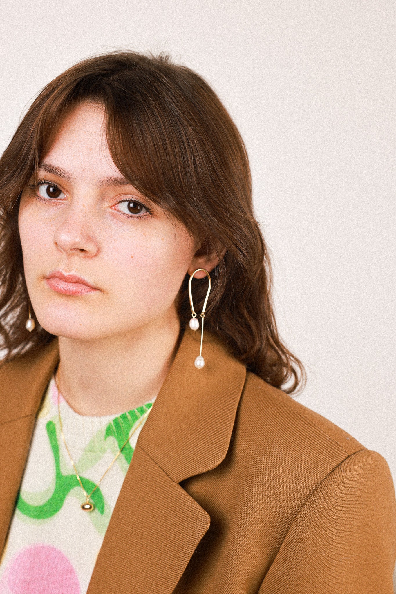 Una Pearl long drop  Earrings