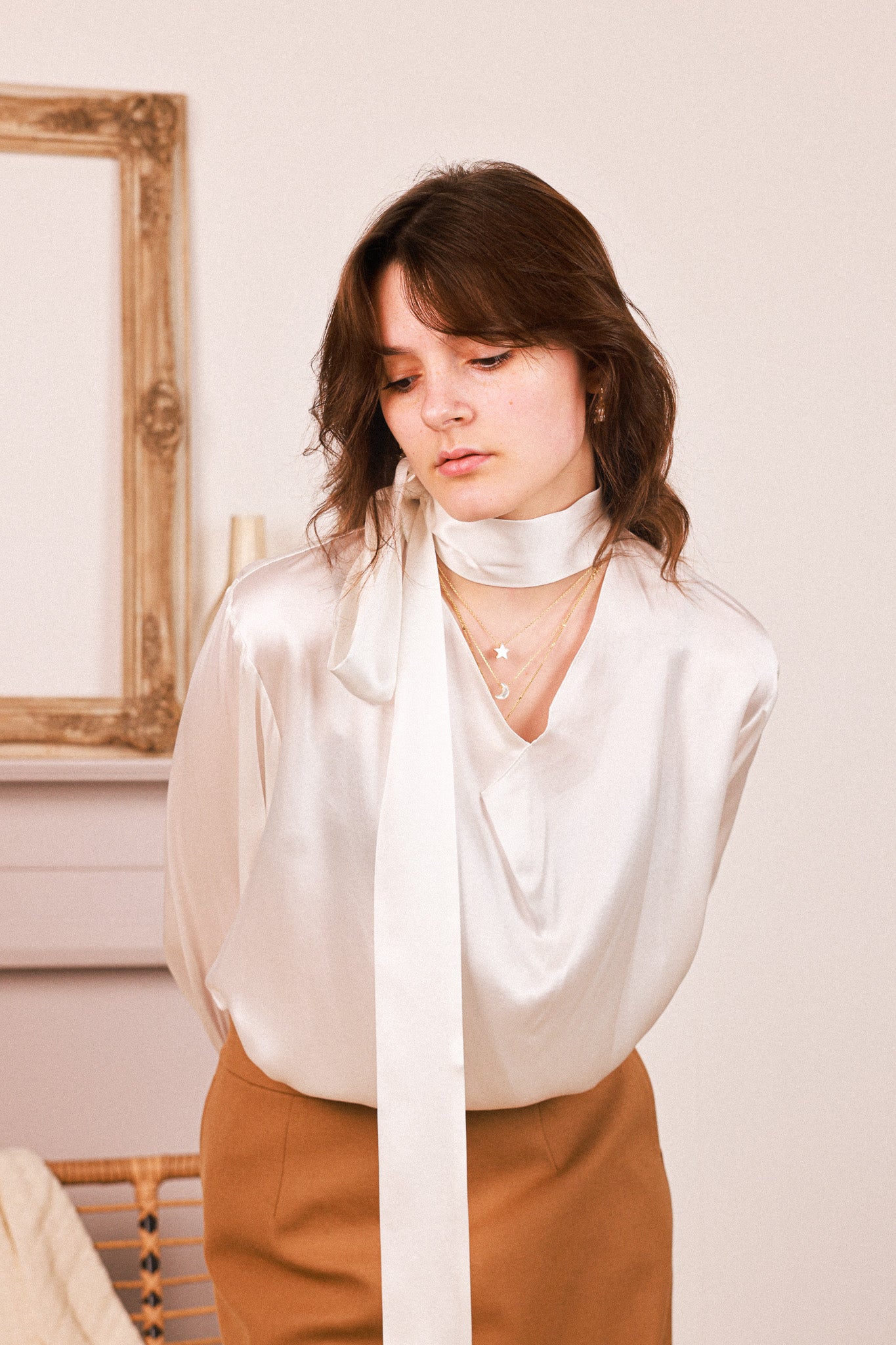 Lily Scarf Blouse 100% Silk