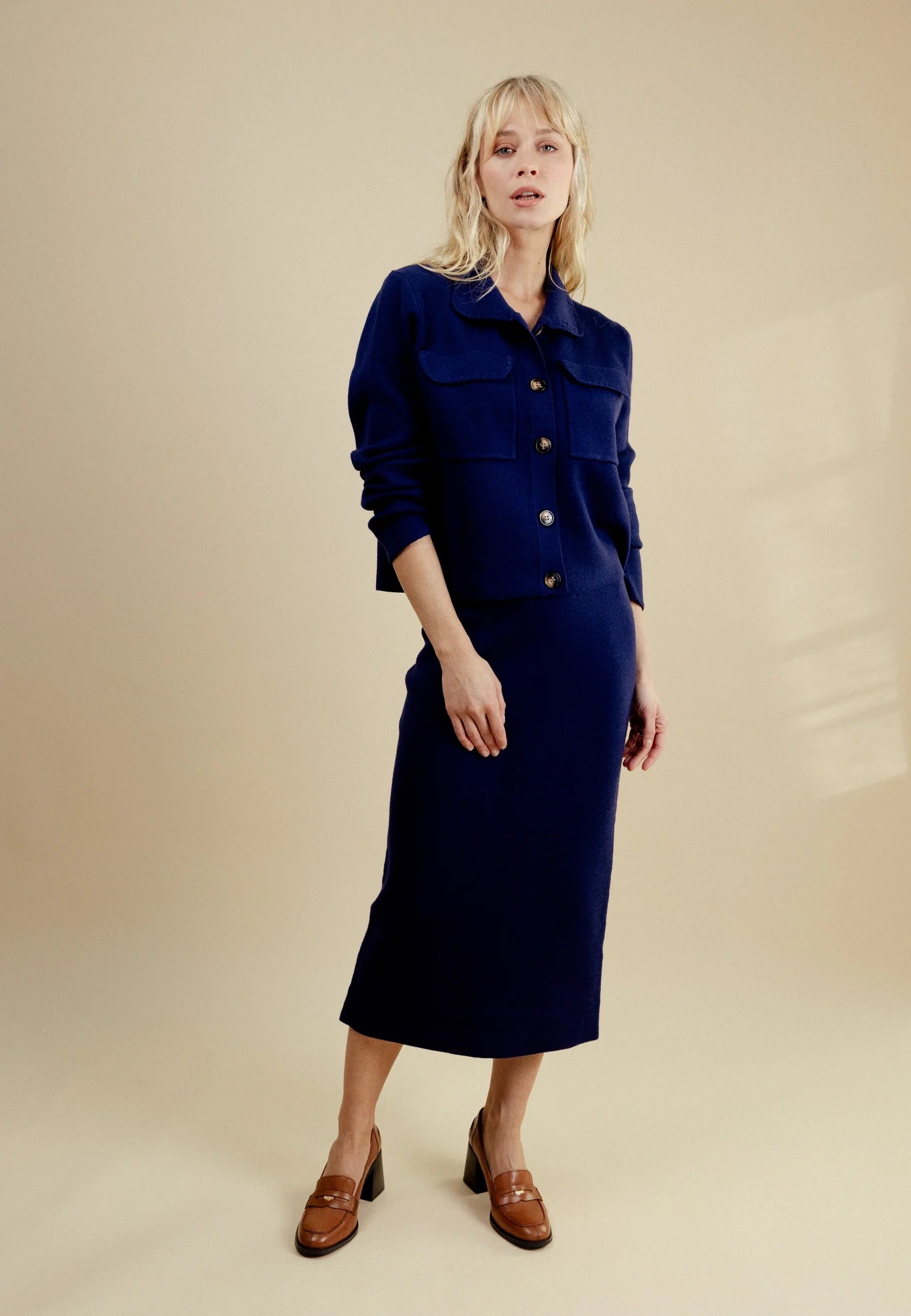 Nina Crop Jacket Navy